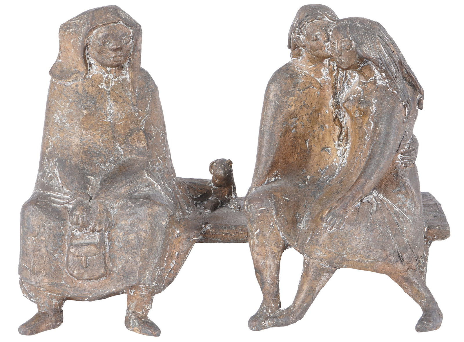 Marlene NEUBAUER-WOERNER (1918-2010) bronze Old and Young, (1 of 5)