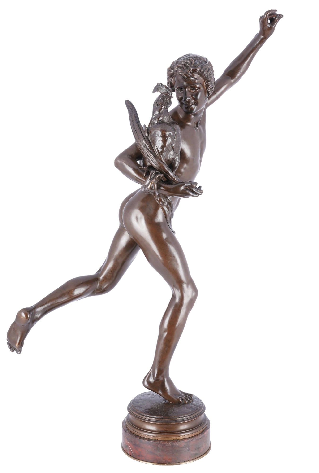 Jean Alexander Joseph FALGUIERE (1831-1900) bronze Vainqueur au Combat de Coq - The Winner of the (1 of 8)