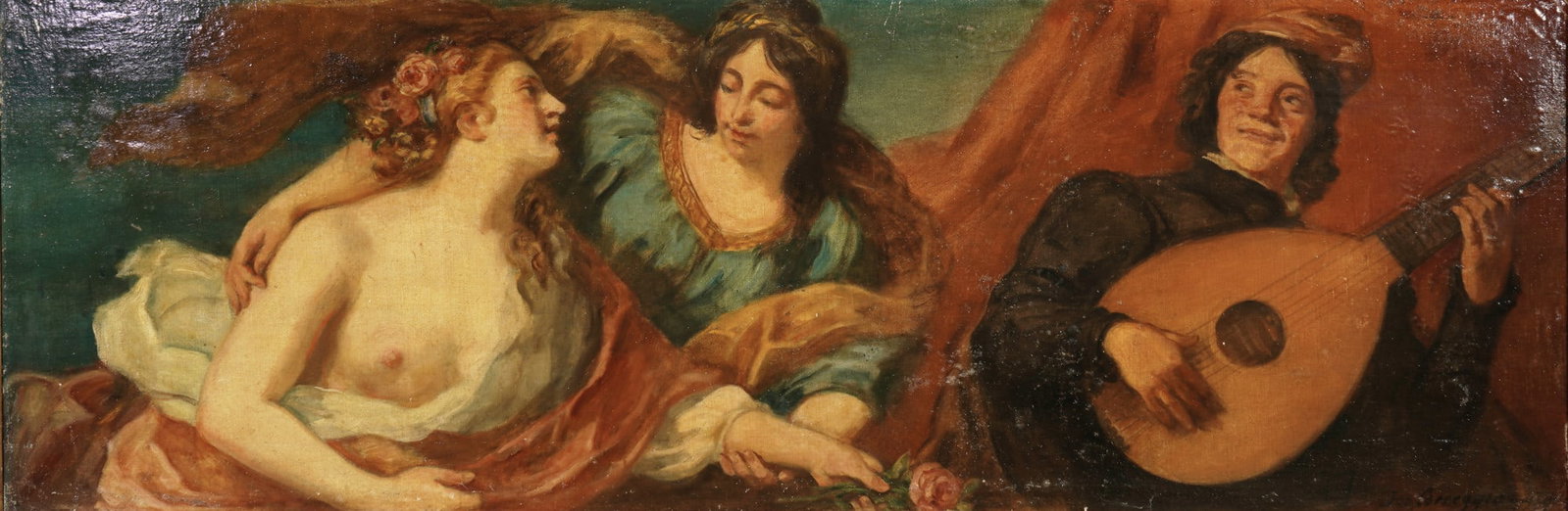 Josef Correggio (1810-1891) Monumental - Allegory of Music and Love, (1 of 7)