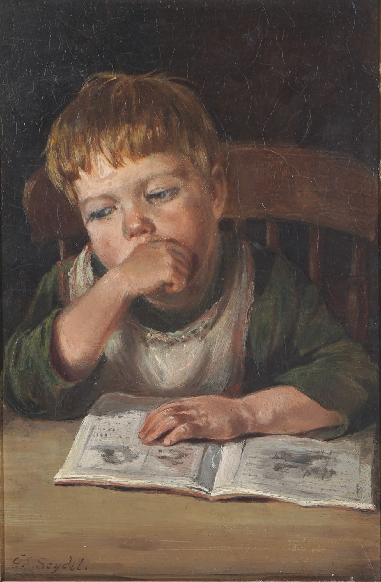 Eduard Gustav Seydel (1822-1881) Dreamy boy, (1 of 4)