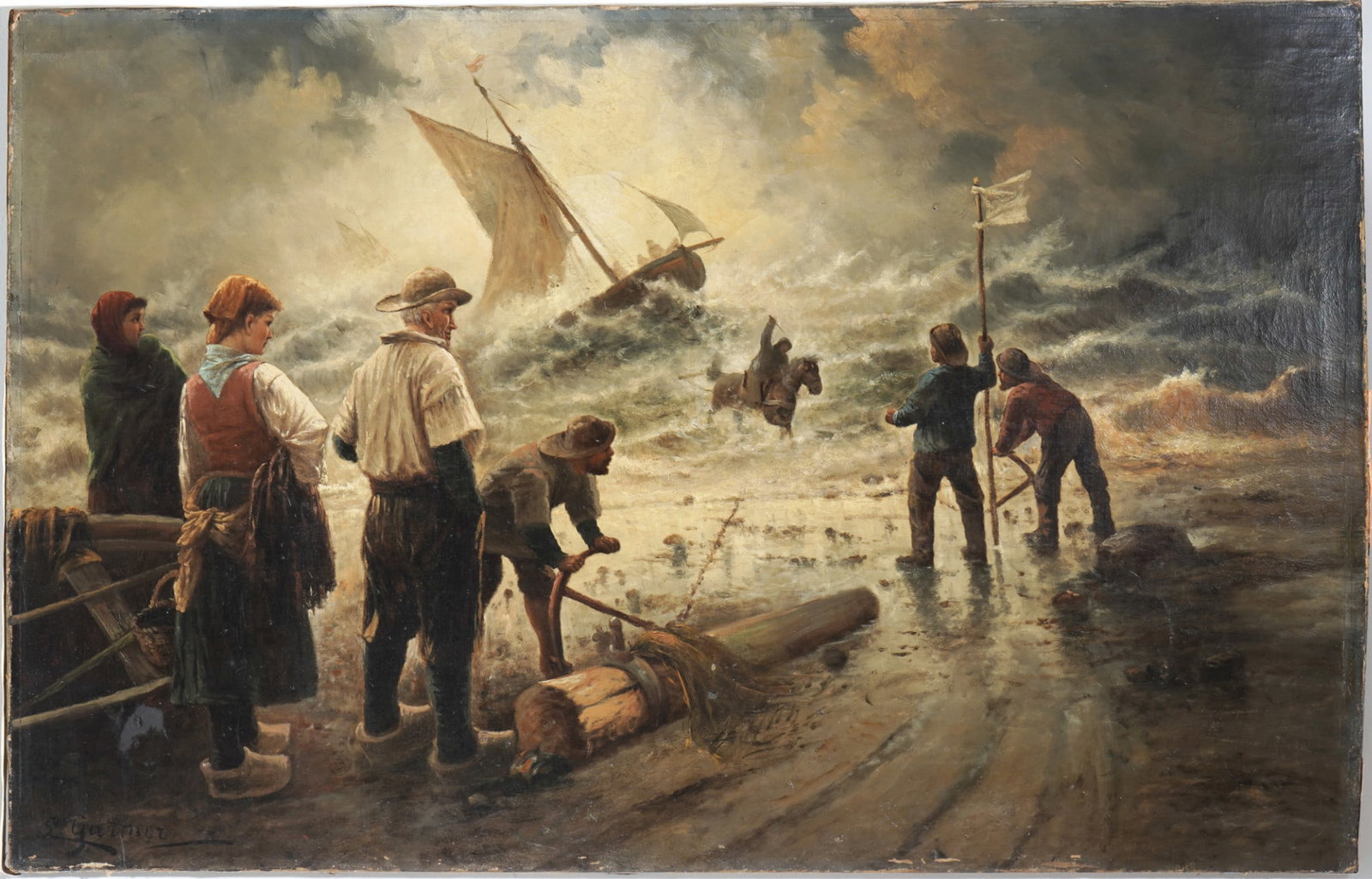 Louis Gartner (19th century) Fisherman in the Storm (1 of 7)