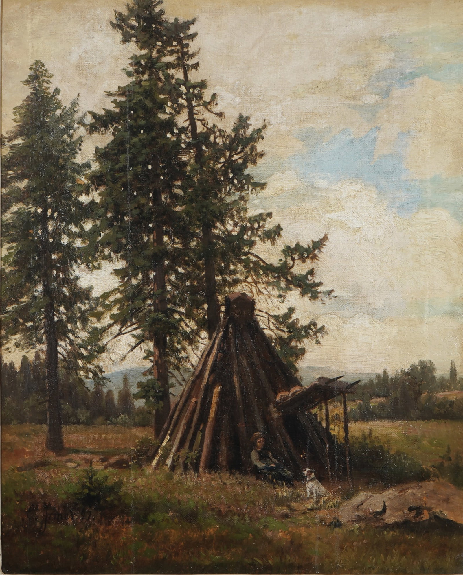 Carl IRMER (1834-1900) Charcoal burner's hut in the forest area 1897, (1 of 4)