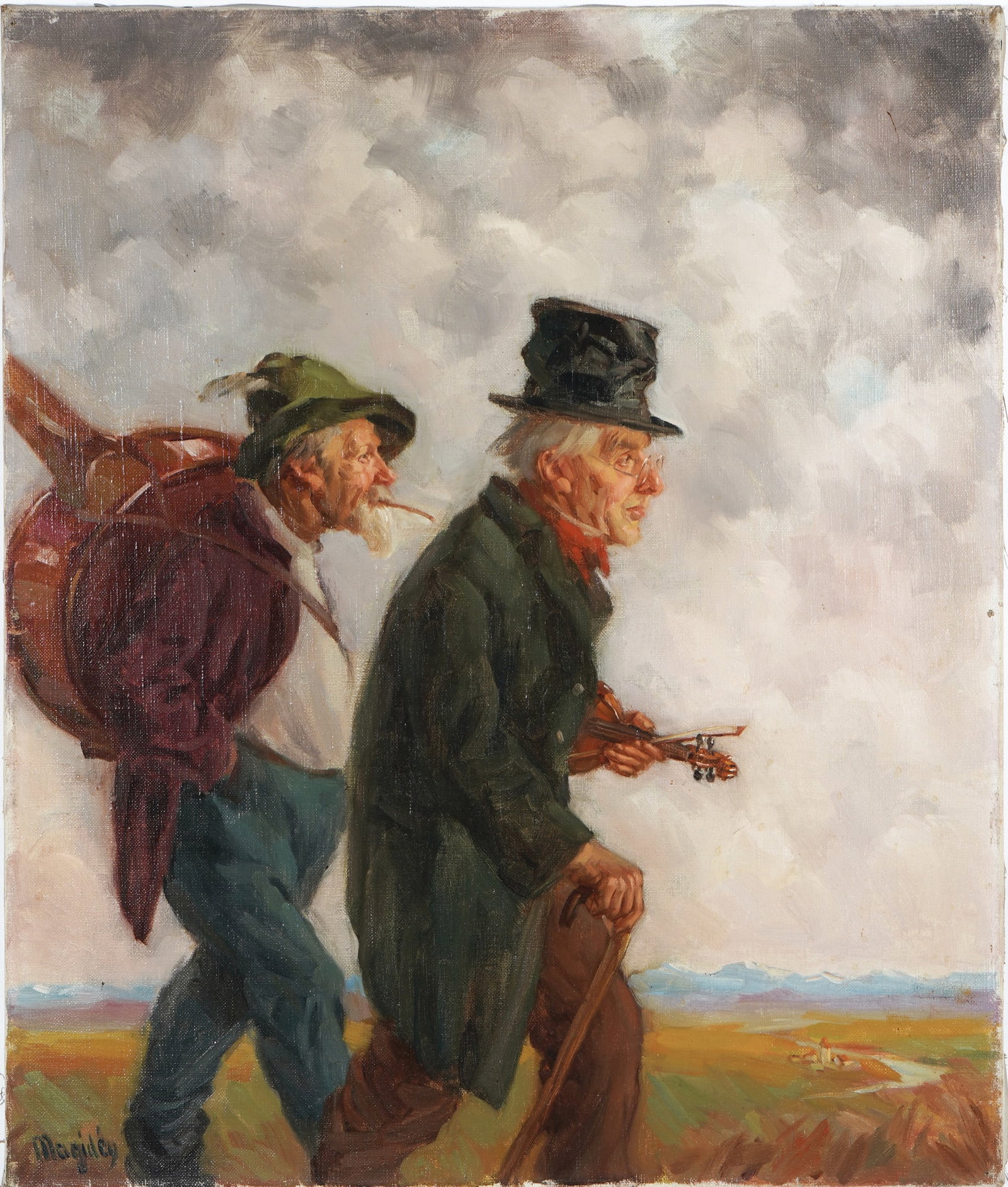 Vladimir Magidey (1881-1940) The Wandering Musicians, (1 of 4)