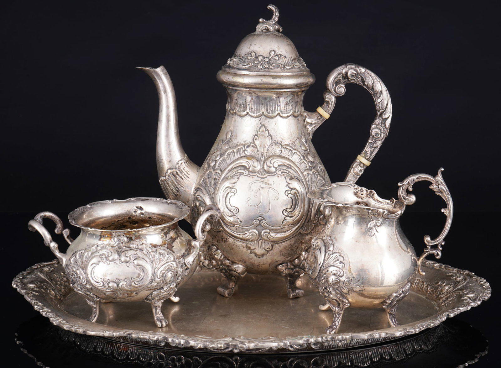 800 silver mocha coffee service, (1 of 6)