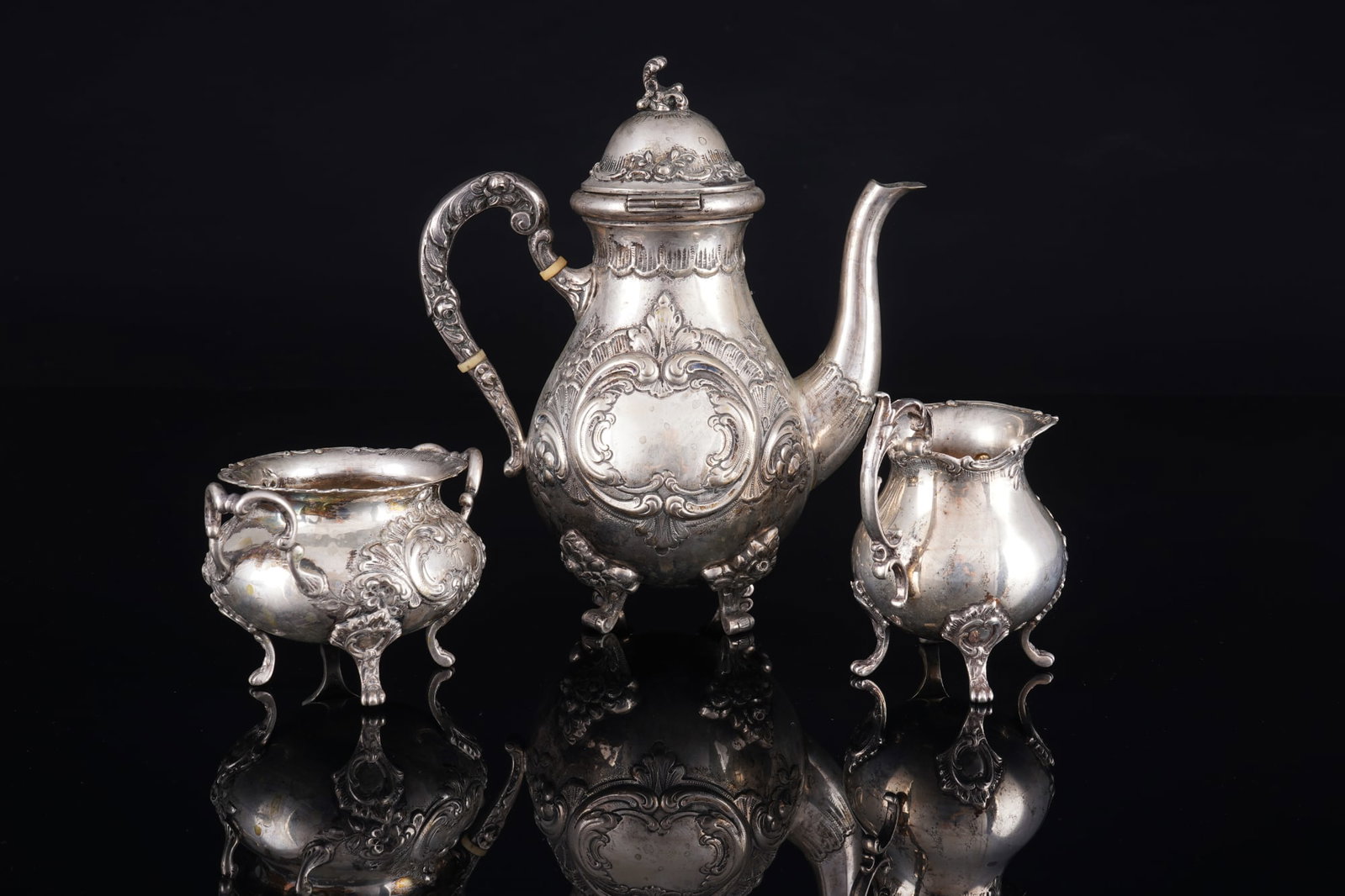 800 silver mocha coffee service, - 5