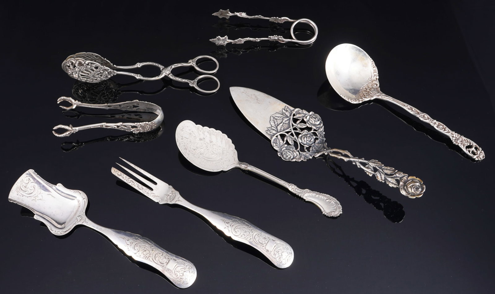 800-833 silver, 8-piece cutlery set - including pieces by J.M. van Kempen & Zoon, Adam Manns & Sohn, (1 of 5)