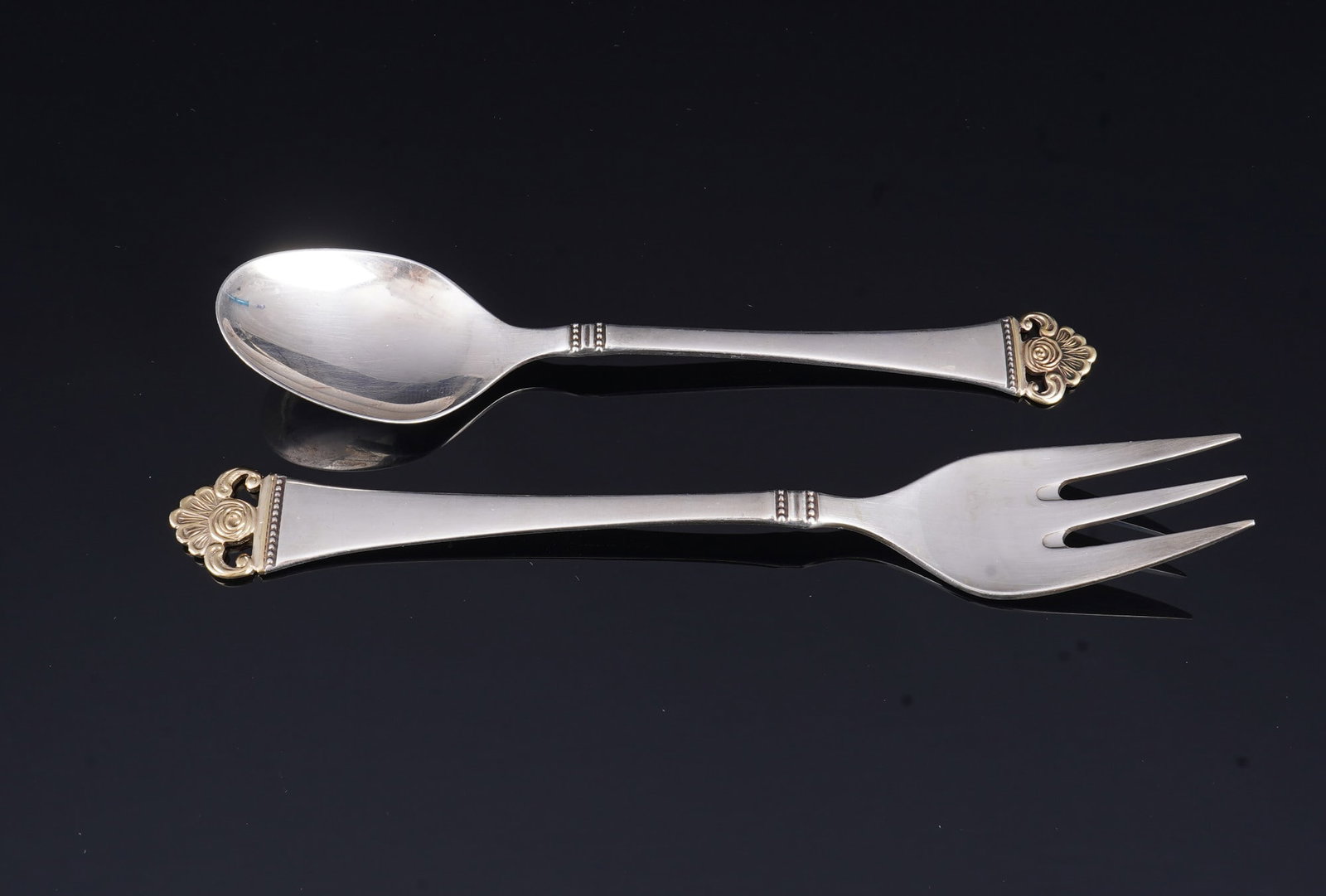 Robbe & Berking rose pattern 800 silver cutlery, 76-piece set for 12 people, - 2
