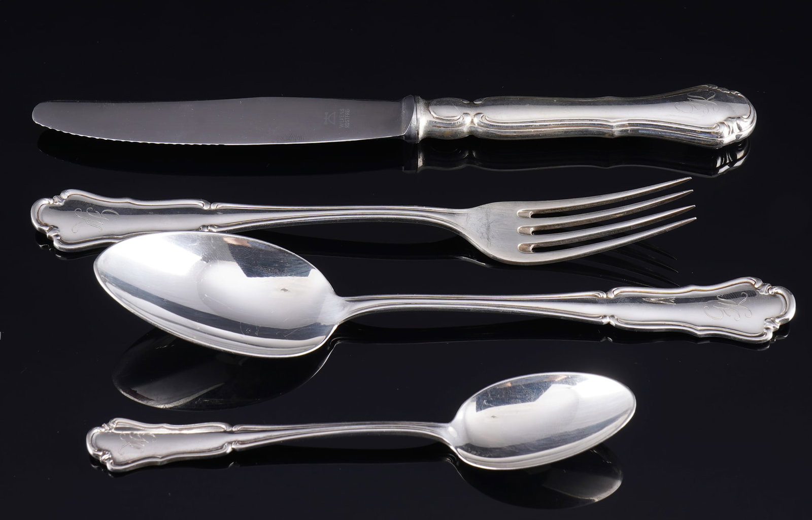 Wilkens Dresden Baroque 800 silver cutlery for 6 persons - 68-piece set, - 2