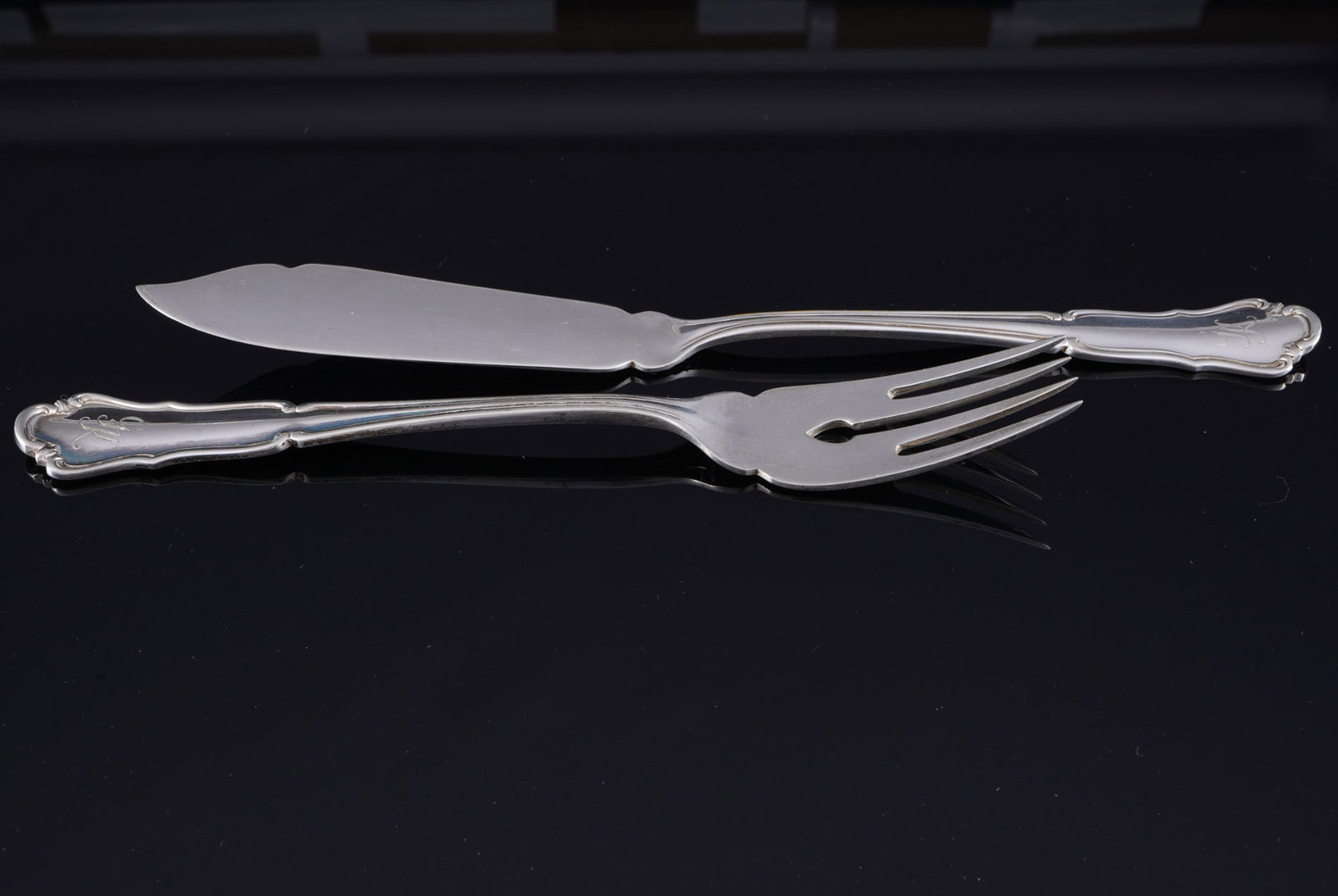 Wilkens Dresden Baroque 800 silver fish cutlery for 6 persons, - 2