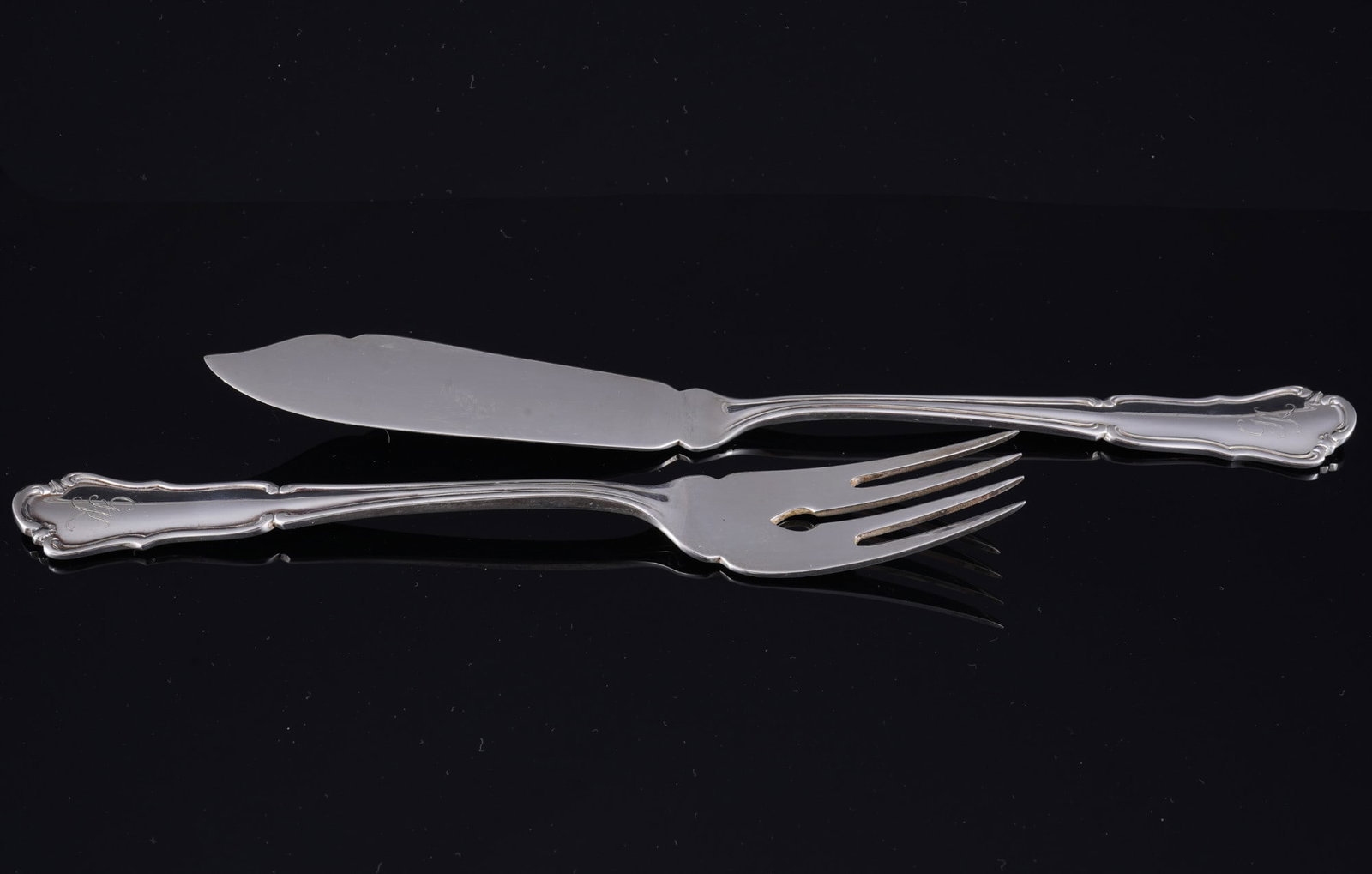Wilkens Dresden Baroque 800 silver fish cutlery for 6 persons, - 2