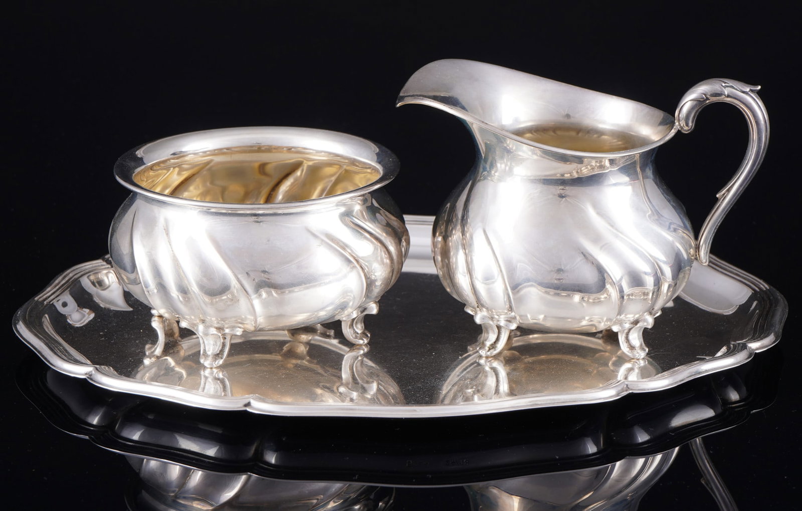 Wilkens 830 milk & sugar set baroque style, (1 of 8)