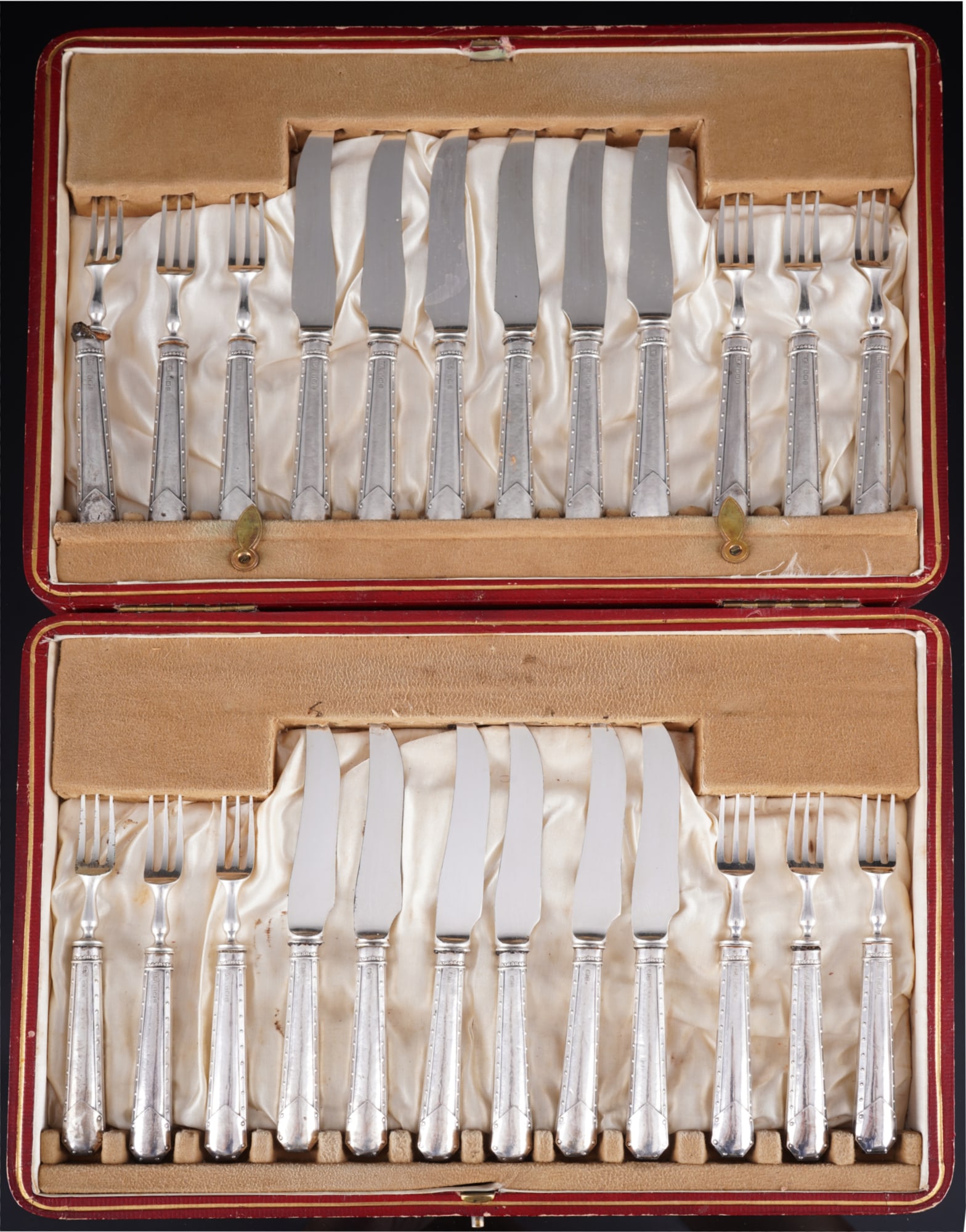 England, 925 silver fruit and dessert cutlery for 12 people, Henry Williamson (1 of 6)