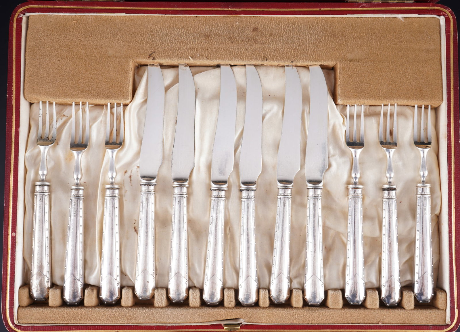 England, 925 silver fruit and dessert cutlery for 12 people, Henry Williamson - 2