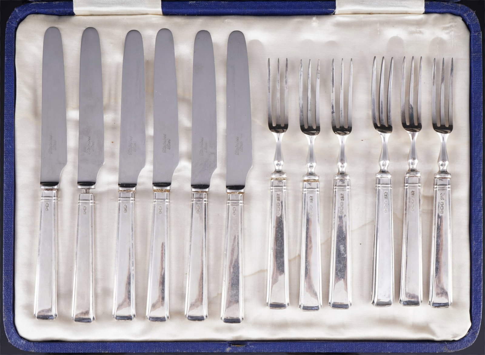 England, 925 silver fruit and dessert cutlery for 6 people, Robert Pringle & Sons (1 of 4)
