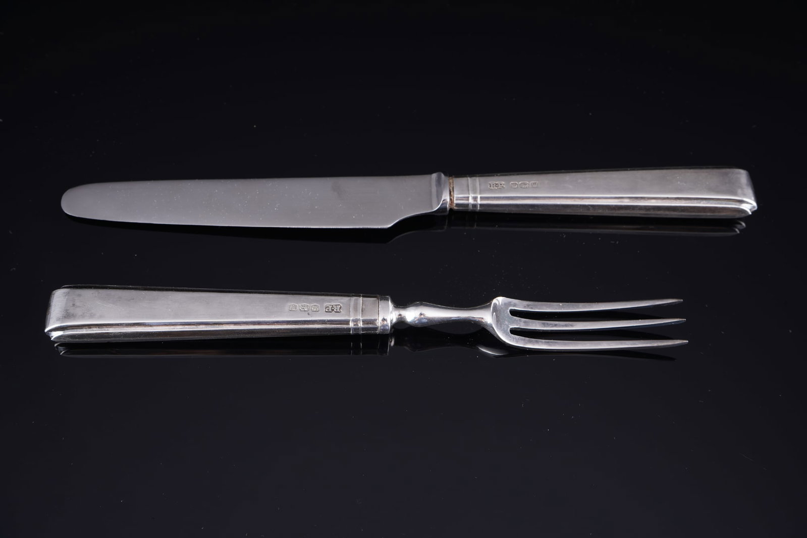 England, 925 silver fruit and dessert cutlery for 6 people, Robert Pringle & Sons - 2