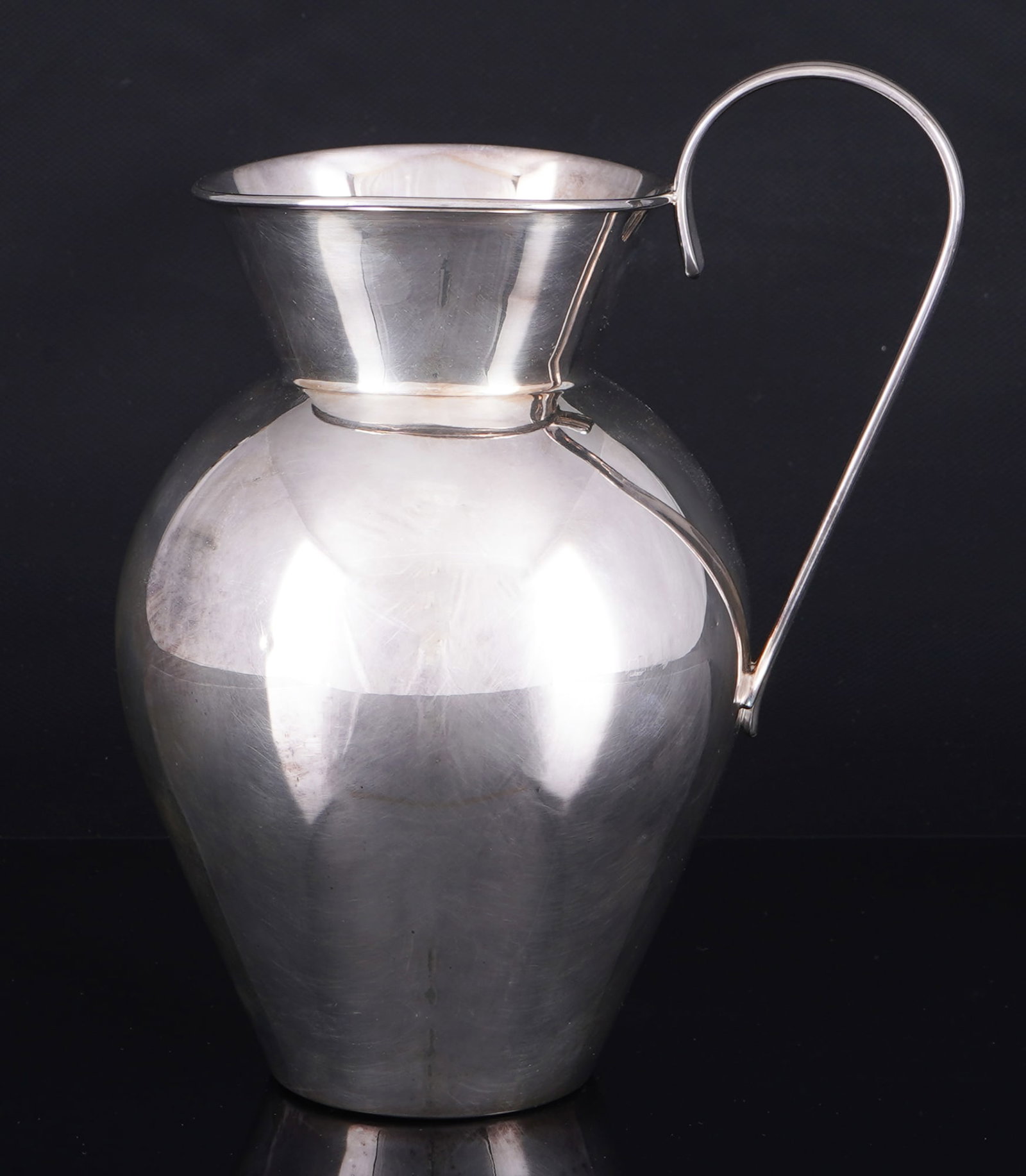 835 silver jug ??/ water pitcher,: 835 silver, stamped with crescent moon and crown + 835, H 22.5 cm x W 17 cm x D 12 cm, weight 468 grams