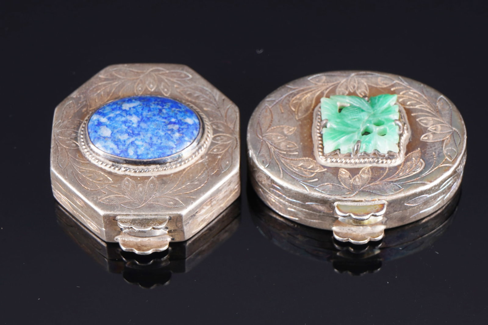 750-925 silver - 7 silver boxes, - 3