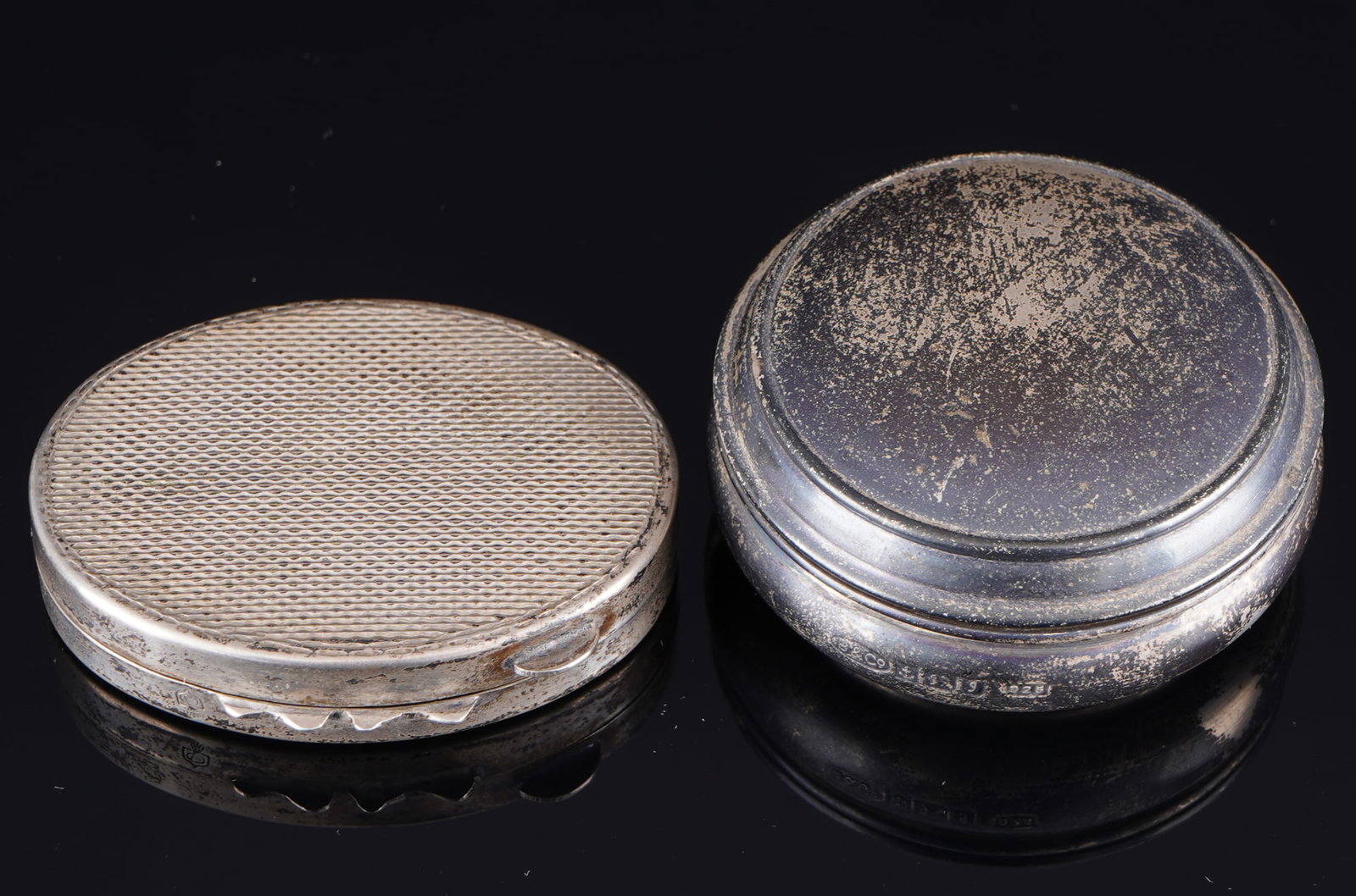 750-925 silver - 7 silver boxes, - 4