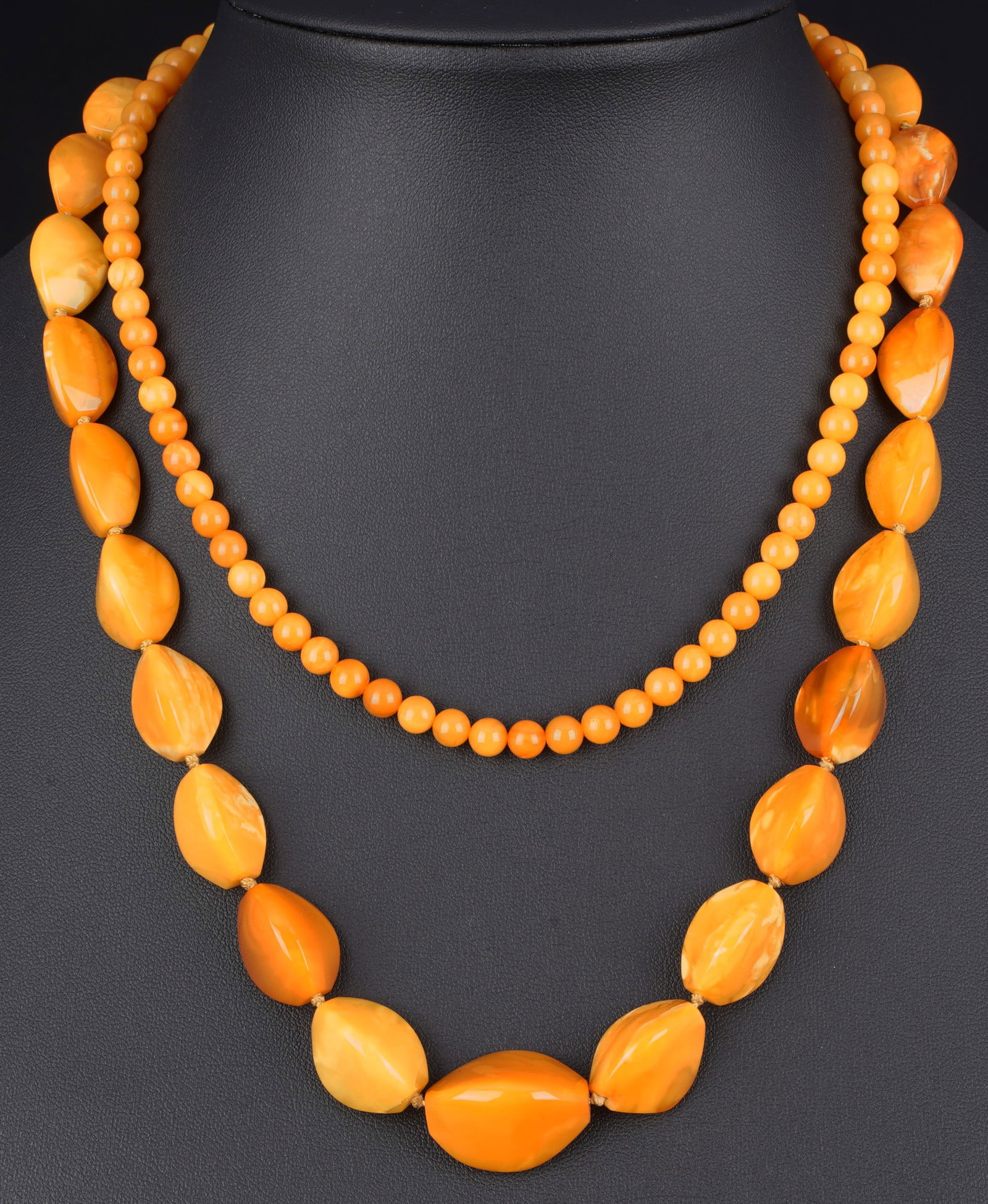 Two butterscotch amber necklaces, (1 of 4)