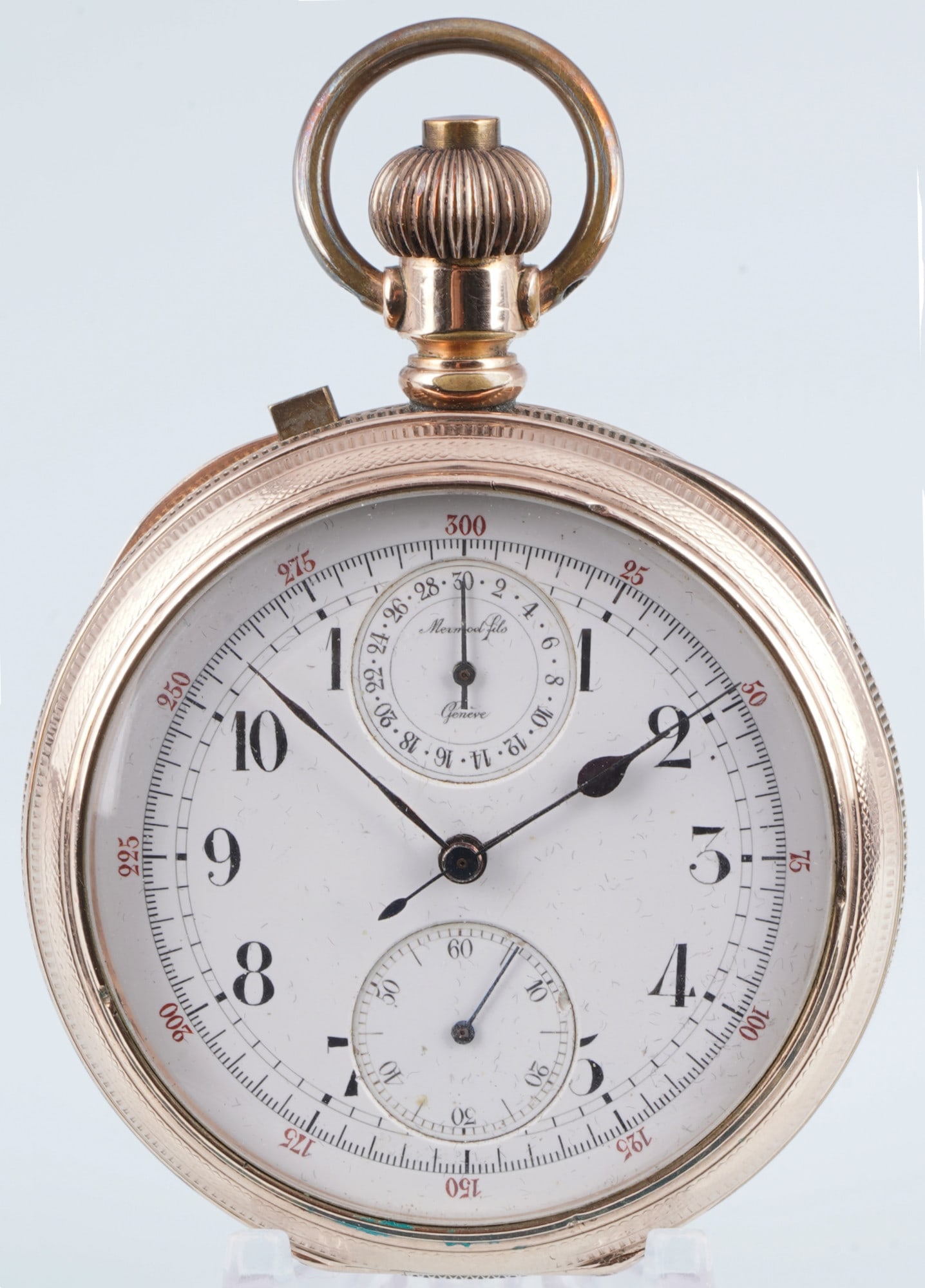 Mermod Freres Chronograph Pocket Watch with Minute Repeater, (1 of 8)