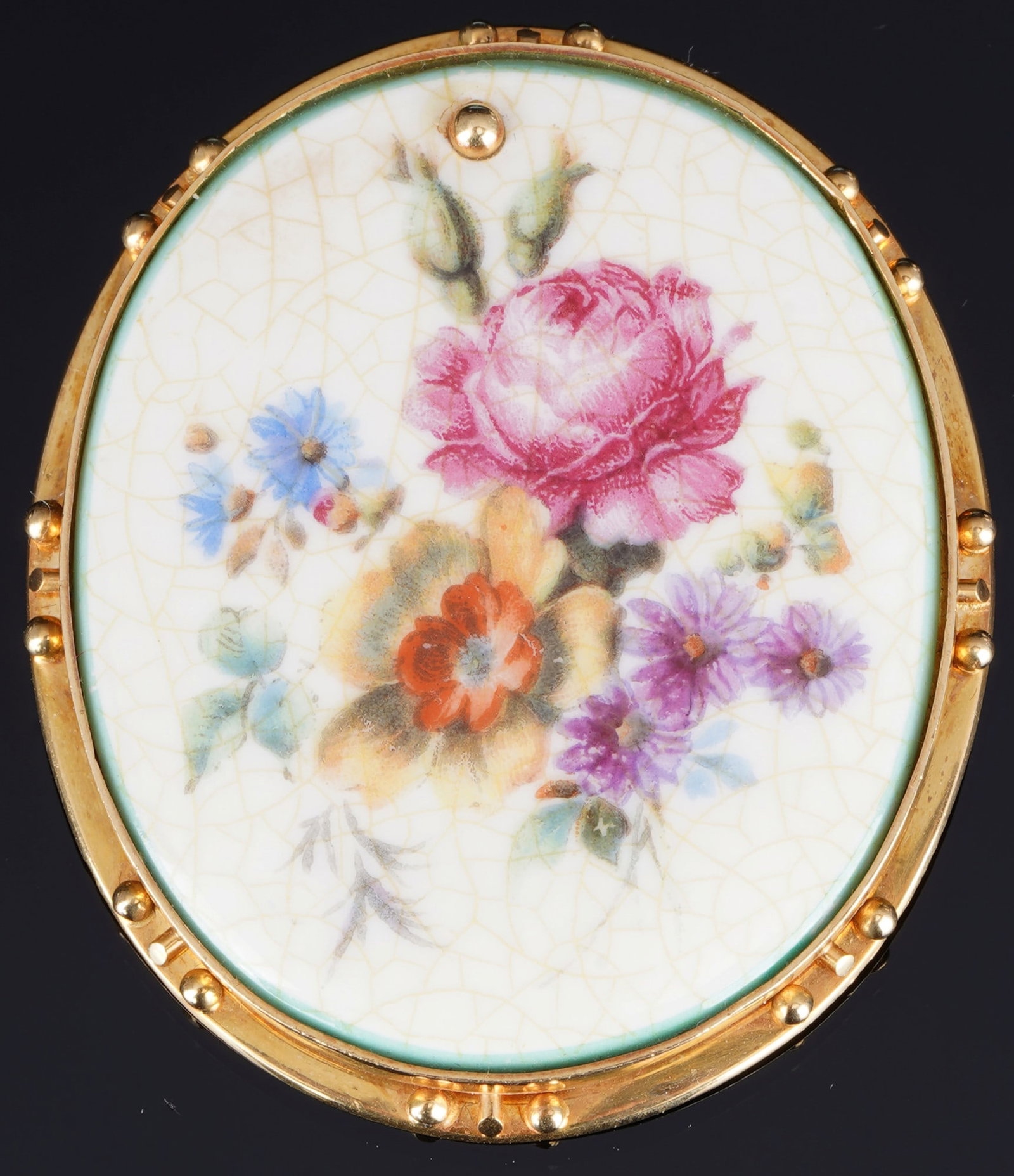 750 gold porcelain medallion by Rosenthal, (1 of 4)