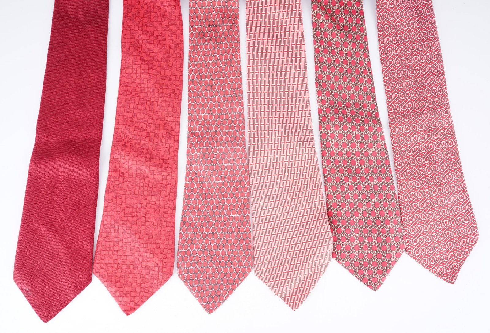 Hermes 6 assorted ties, - 2