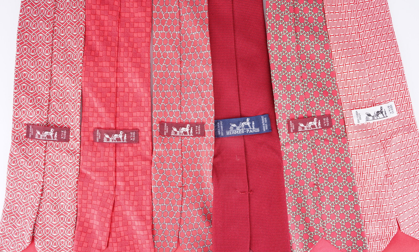 Hermes 6 assorted ties, - 5