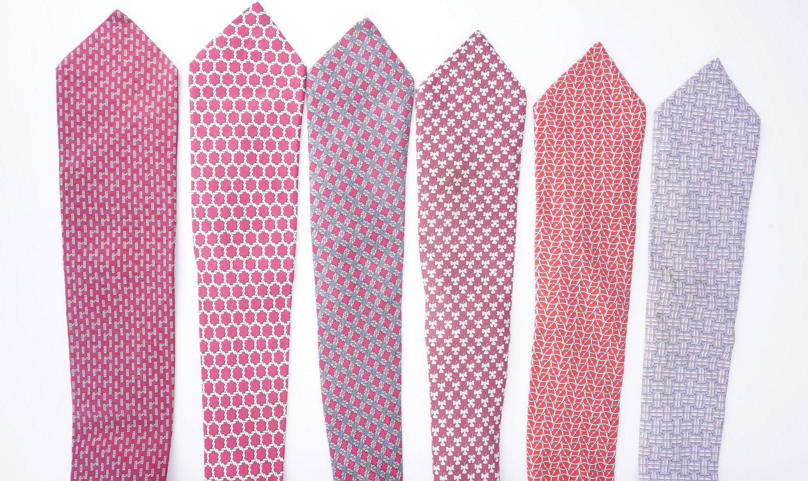 Hermes 6 assorted ties, - 2
