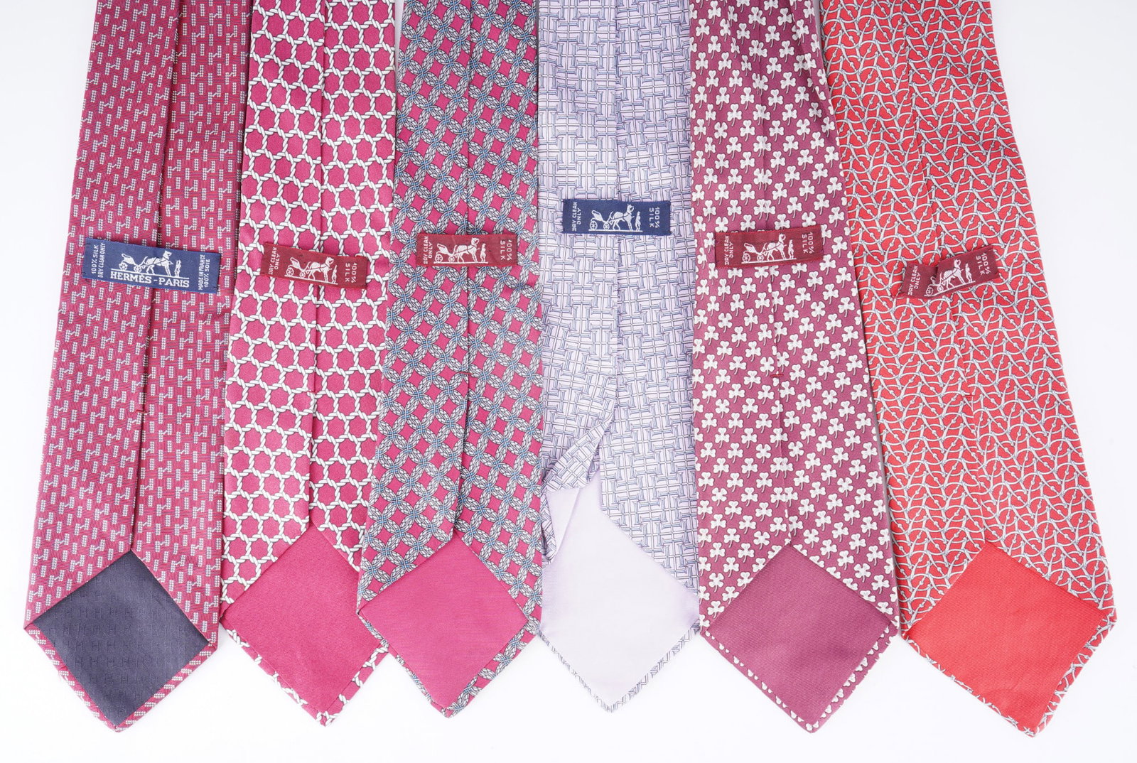 Hermes 6 assorted ties, - 5