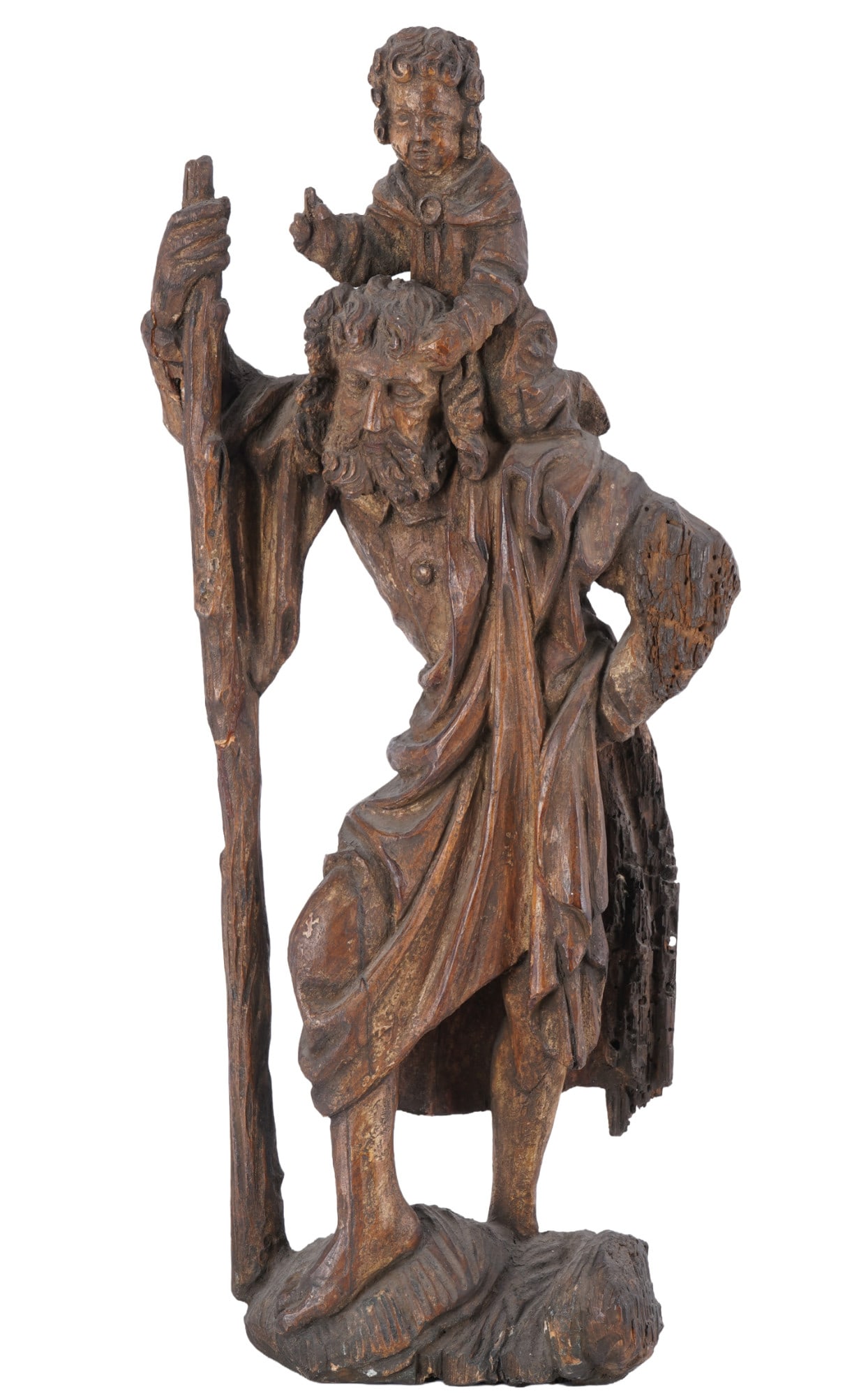 Baroque religious figure, 18th century, Saint Christopher (1 of 6)