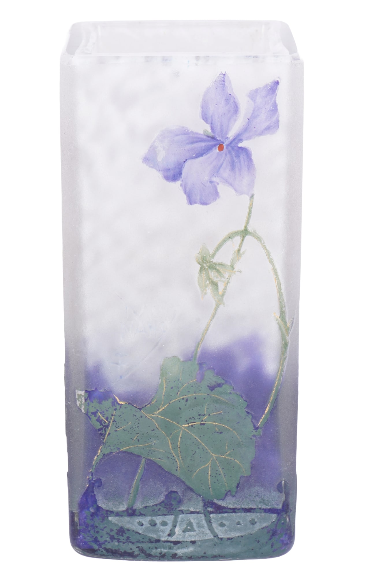 Daum Nancy Art Nouveau vase with violets, (1 of 5)