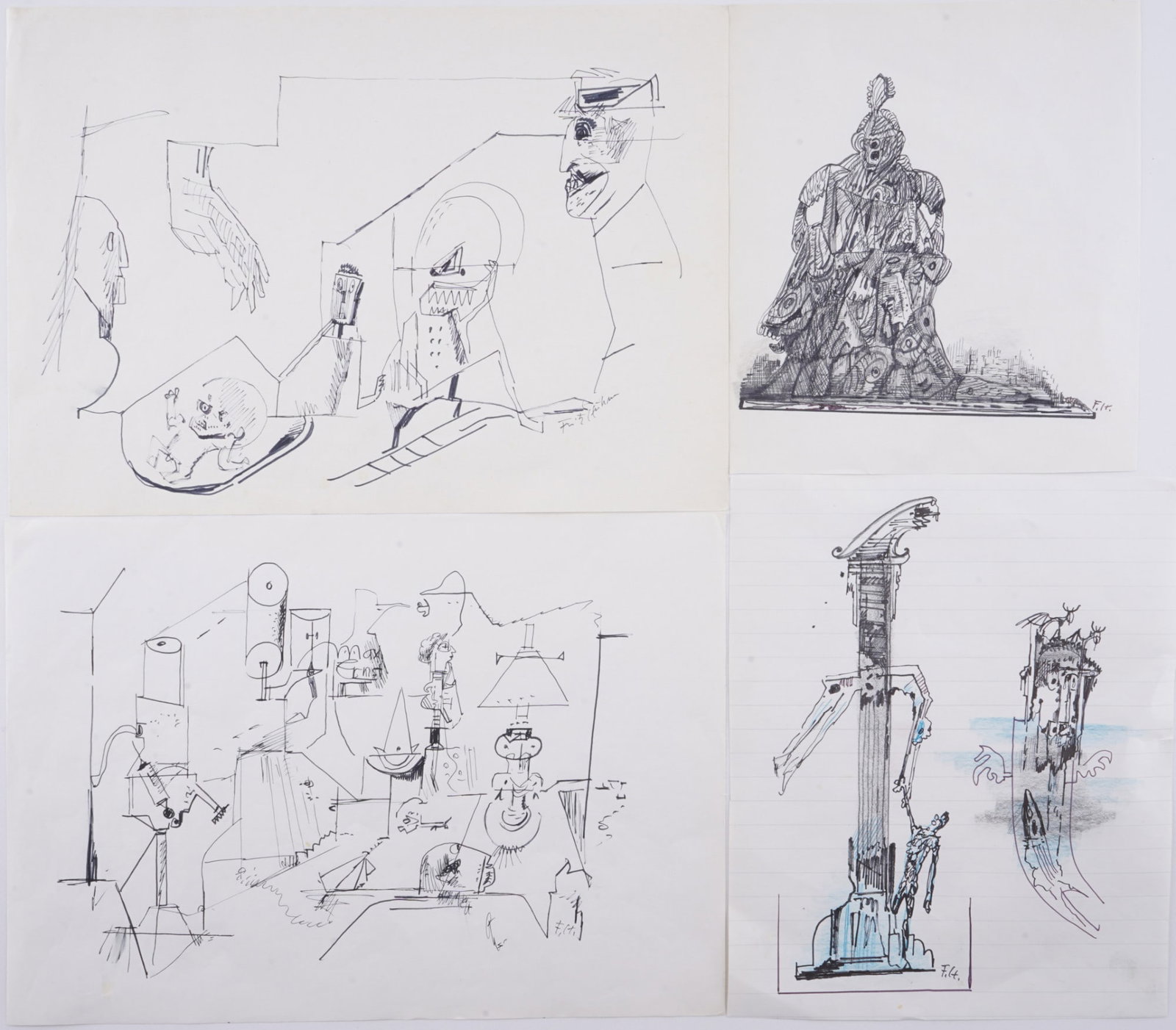 Fritz HUHNEN (1895-1981) Four Drawings / Studies, (1 of 9)