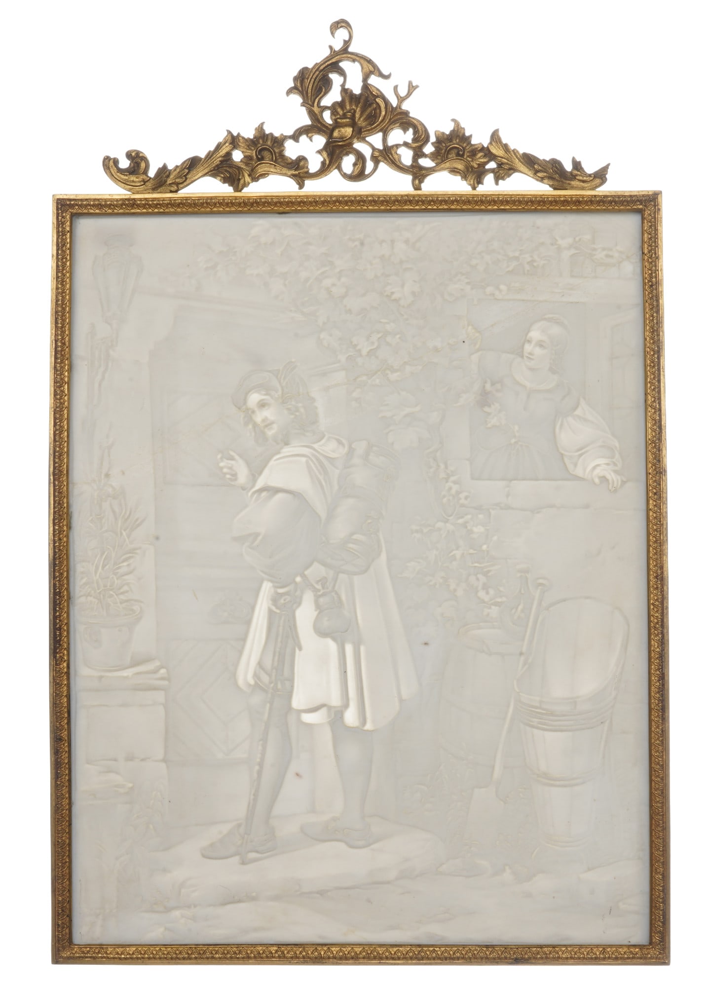 Meissen lithophany in a bronze frame c. 1860 - The Homecoming, (1 of 5)