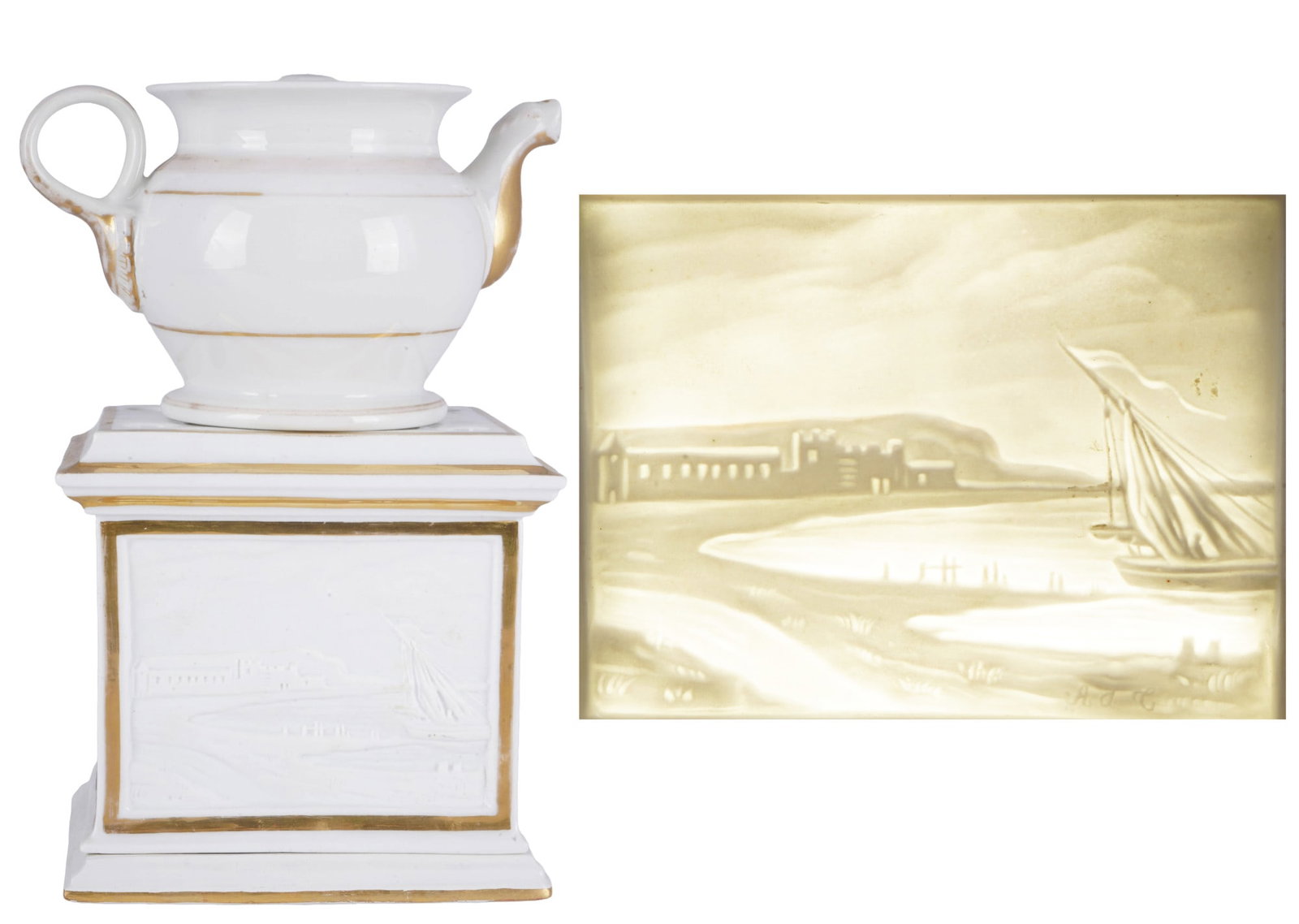Tisani re-veilleuse with two rural scenes, (1 of 13)