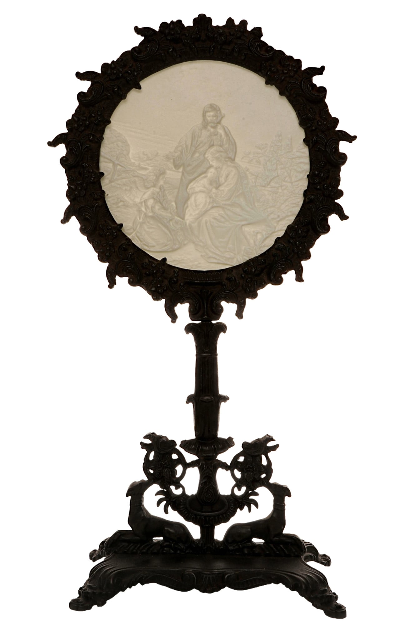 lithophany lampshade c. 1830 - The Holy Family, (1 of 7)