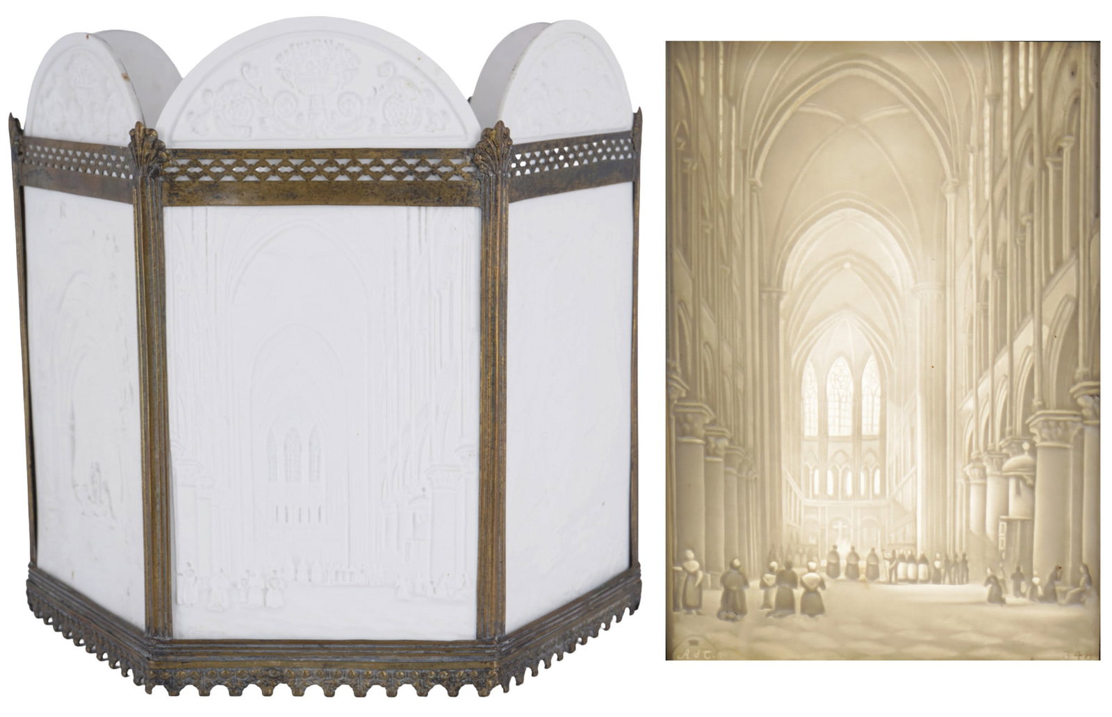 Lantern with 6 lithophanes, 19th century (1 of 5)
