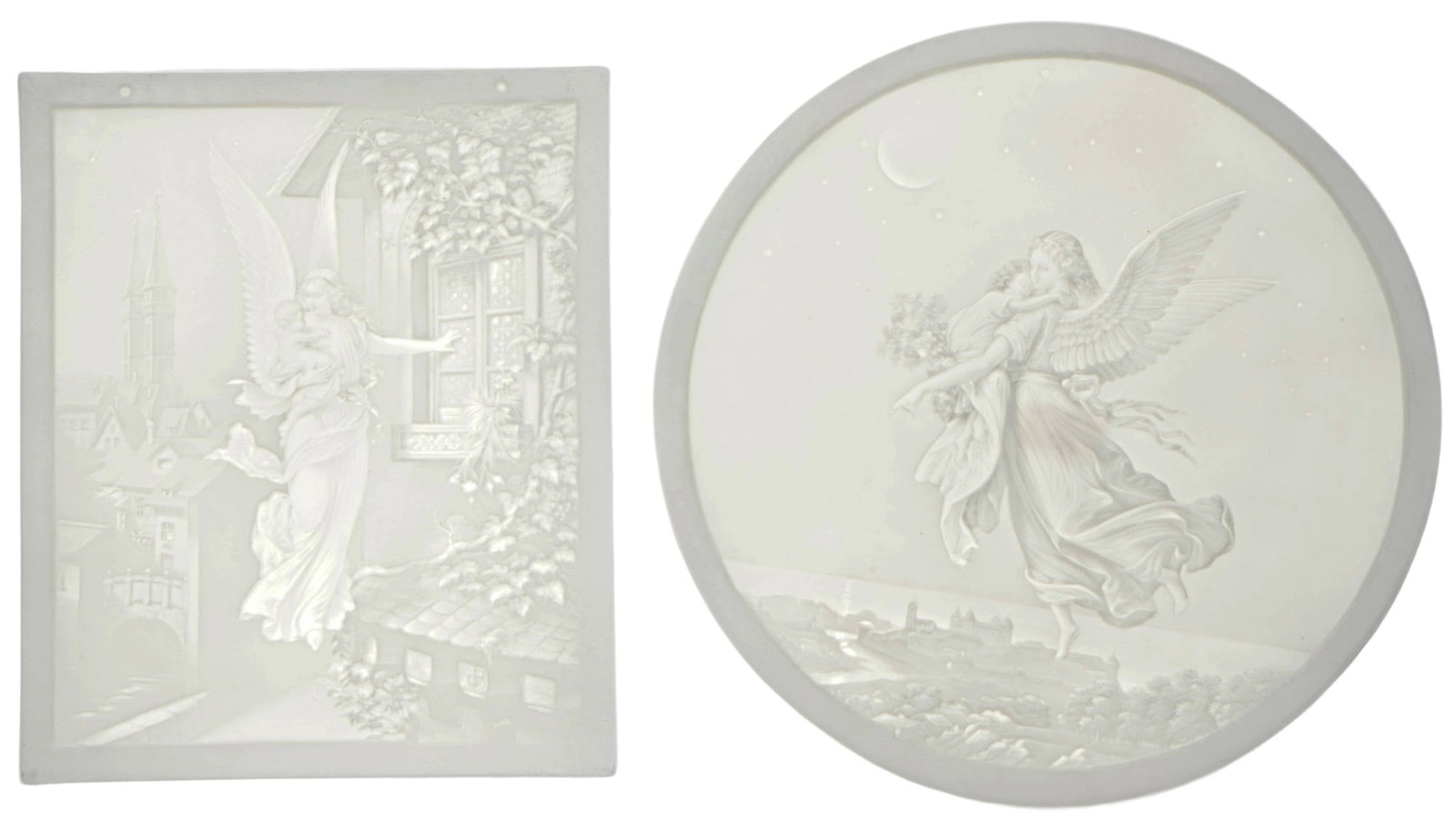 Schierholz Plaue 2 Lithophanies with depictions of angels, (1 of 6)