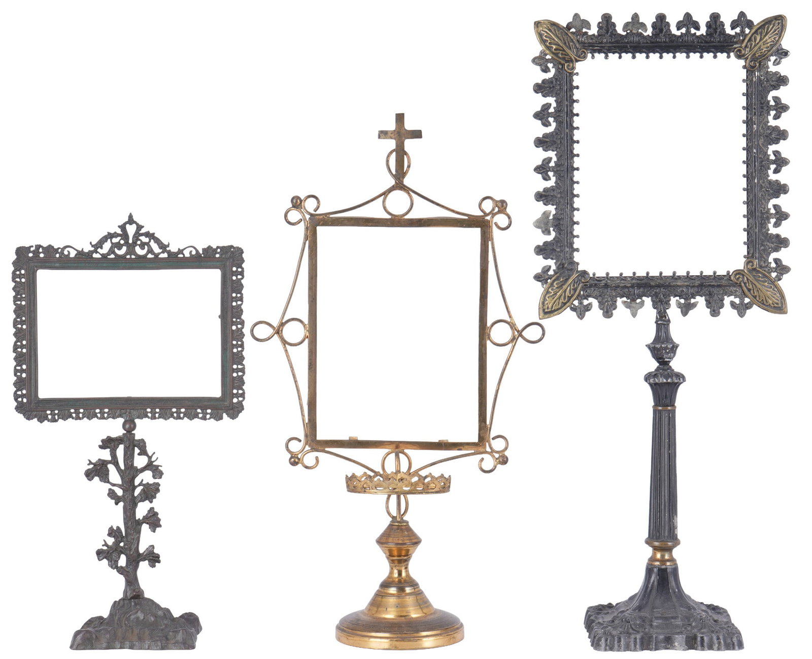 3 Lithophane folding screens / lampshade stands, 19th century (1 of 7)