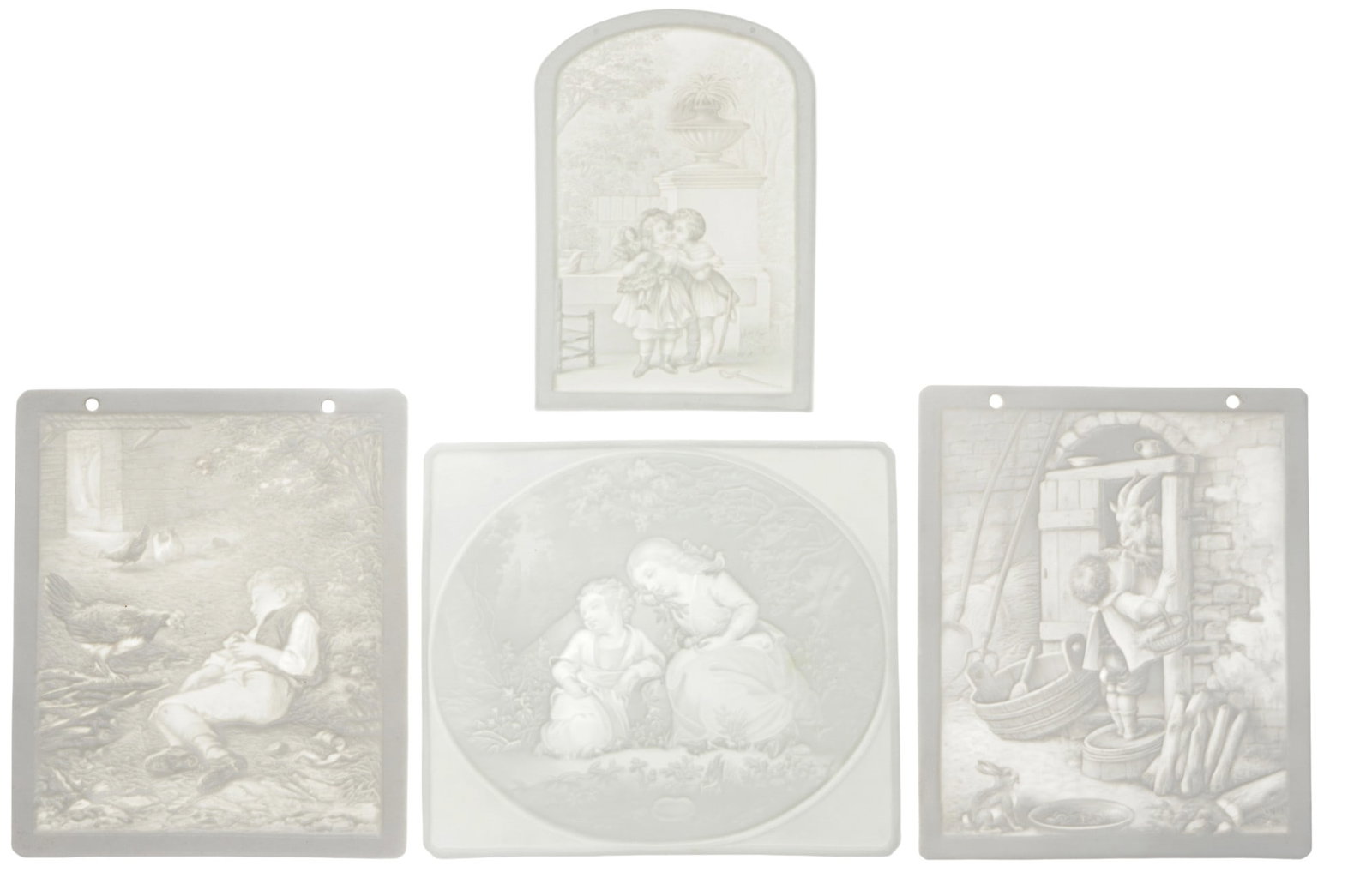 PPM / PMP Schierholz 4 Lithophanies with depictions of children, (1 of 10)