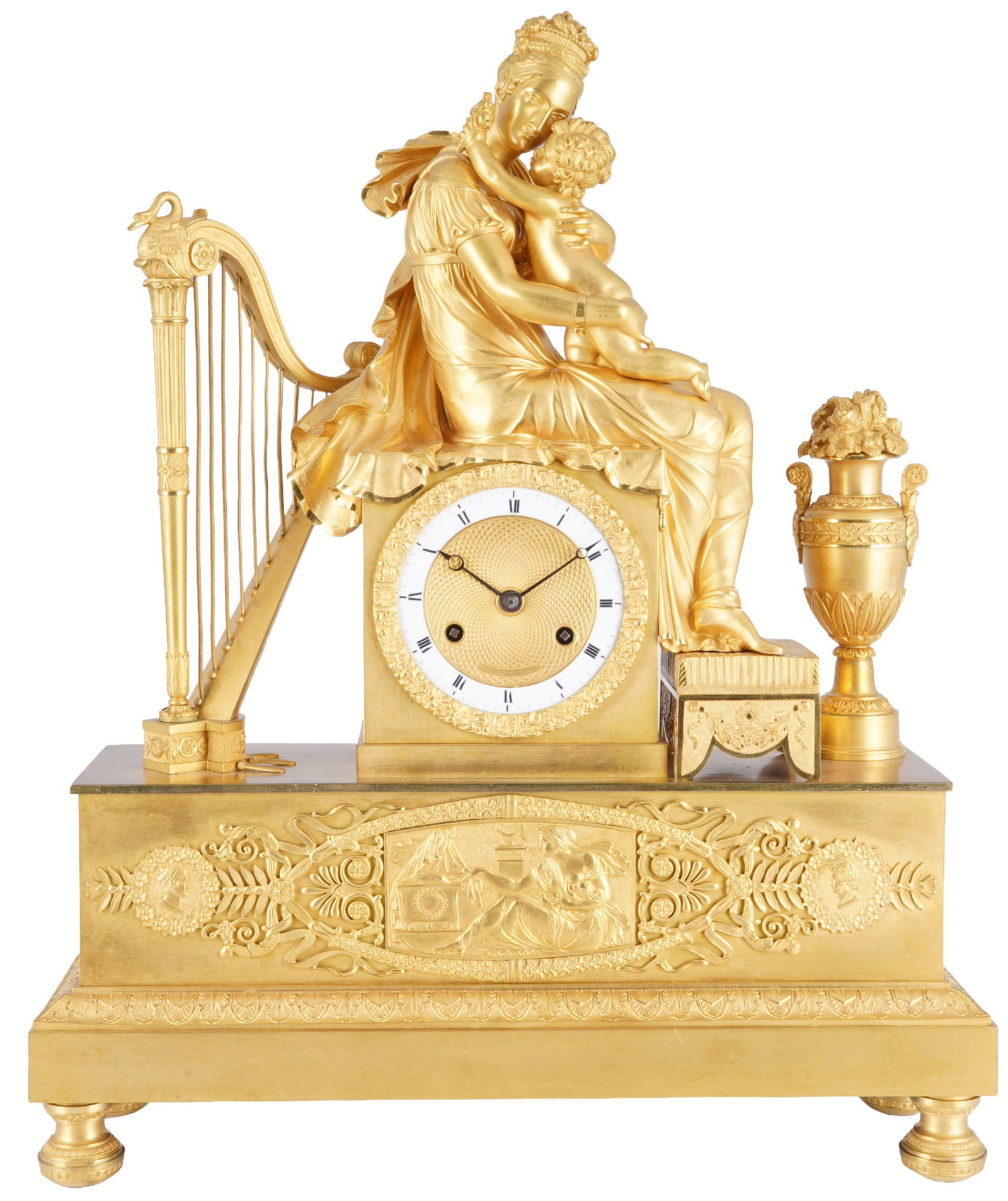 Empire bronze mantel clock, France, 19th century (1 of 9)