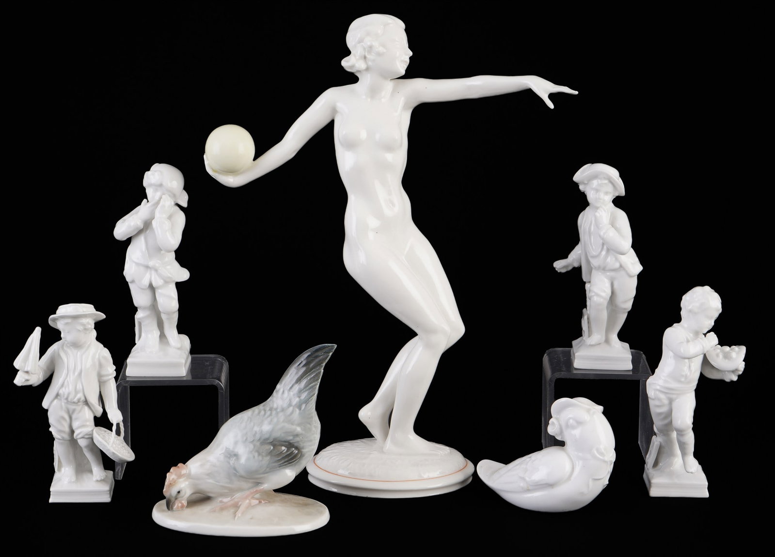 Hutschenreuther, KPM Berlin and Rosenthal - 7 porcelain figurines, (1 of 6)