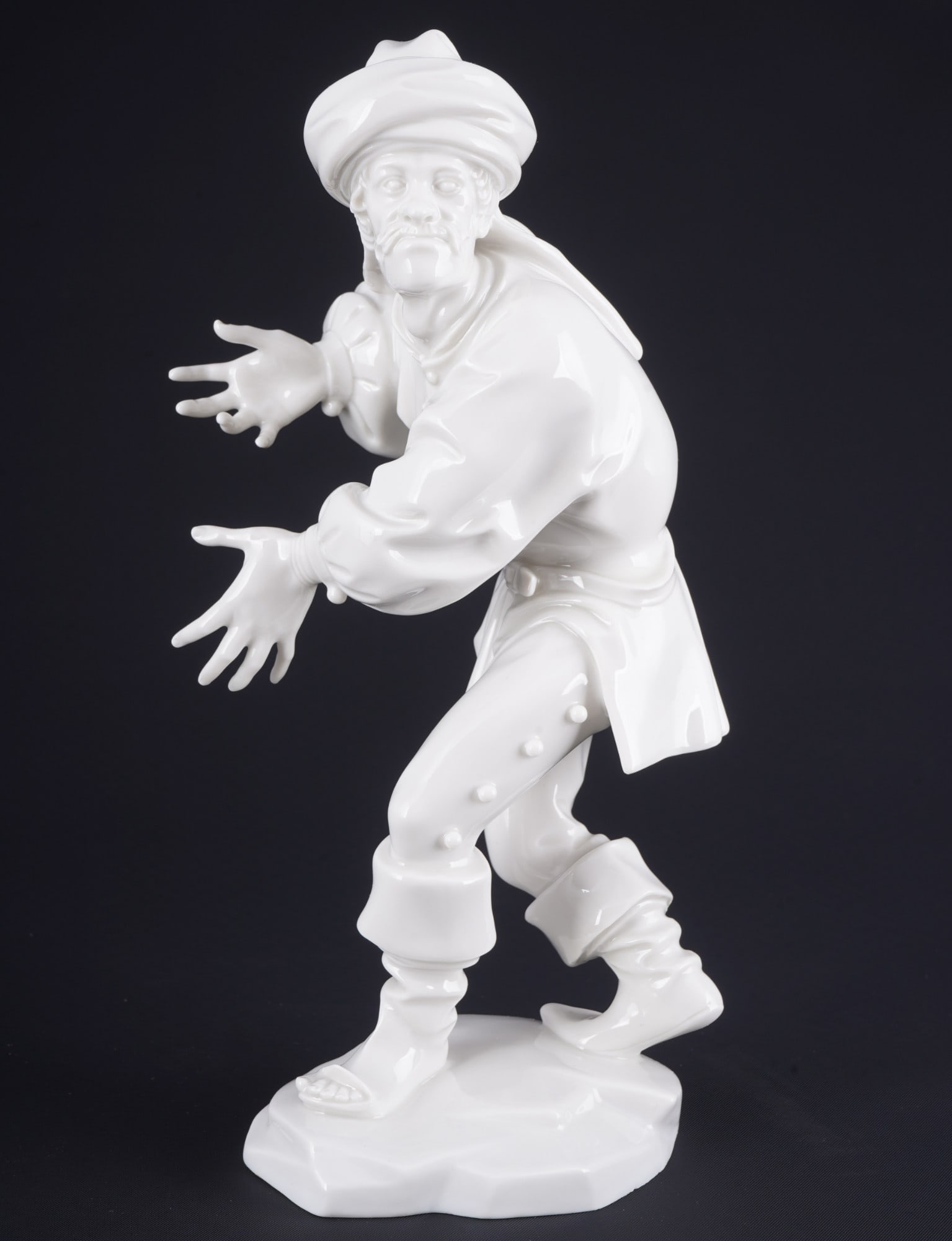 Allach morris dancer - Richard FoeRSTER,: porcelain, SS Allach press mark 1935?1945, designed by Richard FoeRSTER (1873-1956), German sculptor, first studied at the Staedelsches Kunstinstitut in Frankfurt am Main and studied from 1899 to 1901