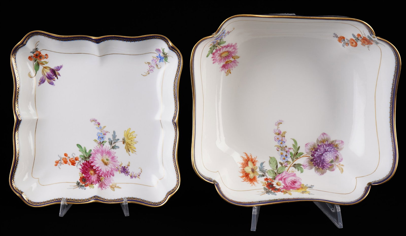 Meissen A-Edge Flower Bouquet 2 bowls 1st choice, (1 of 4)