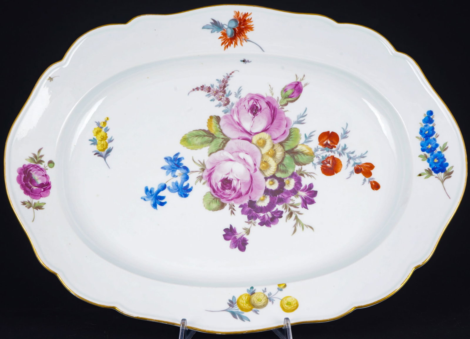 Meissen Marcolini 1774 - 1814 Bouquet of Flowers large platter, (1 of 4)