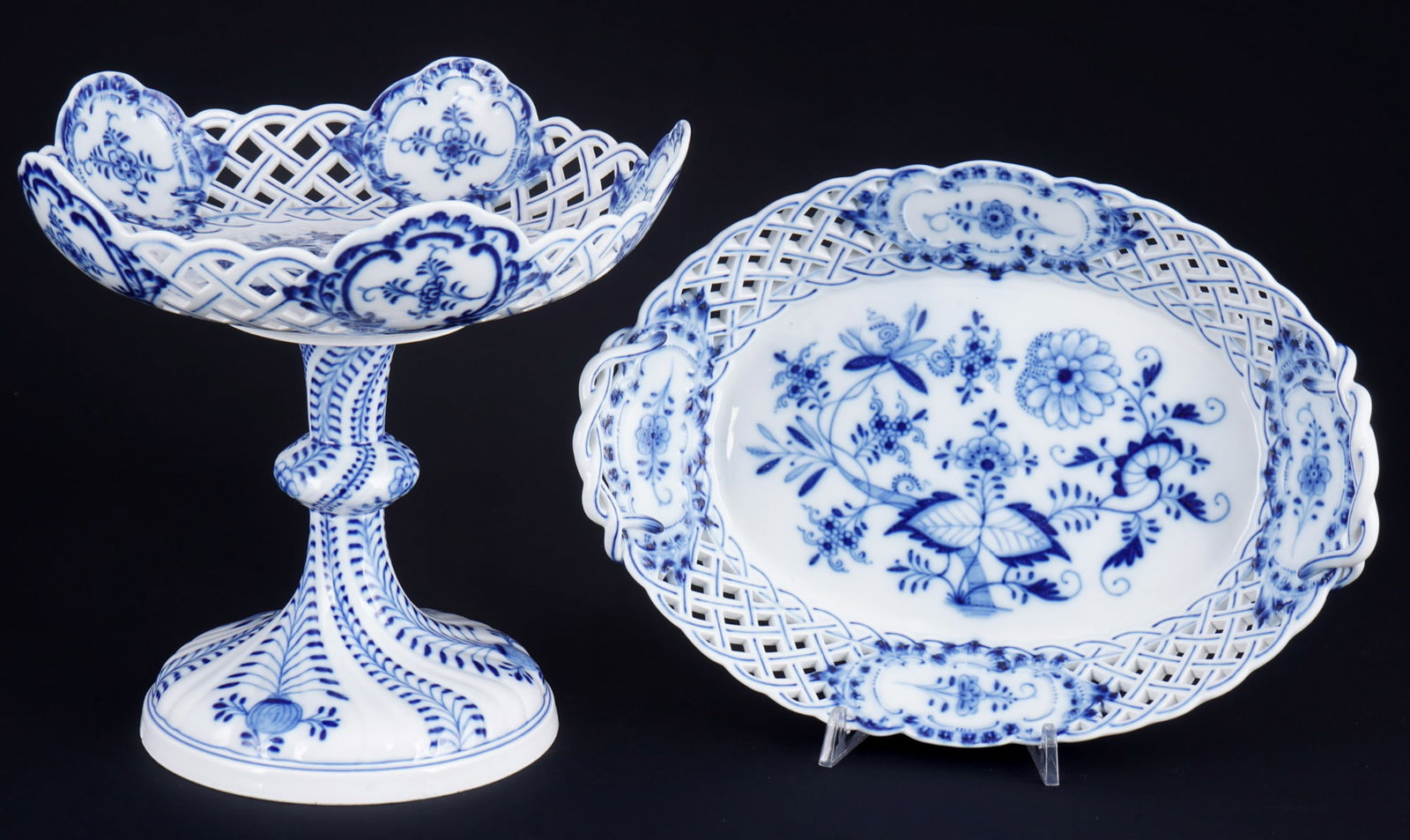 Meissen Blue Onion large centerpiece with cutwork basket 1st choice, (1 of 7)