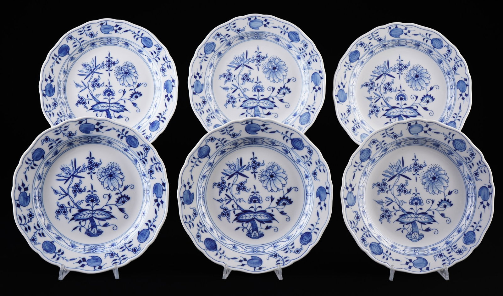 Meissen Blue Onion 6 starter plates 1st choice, (1 of 2)