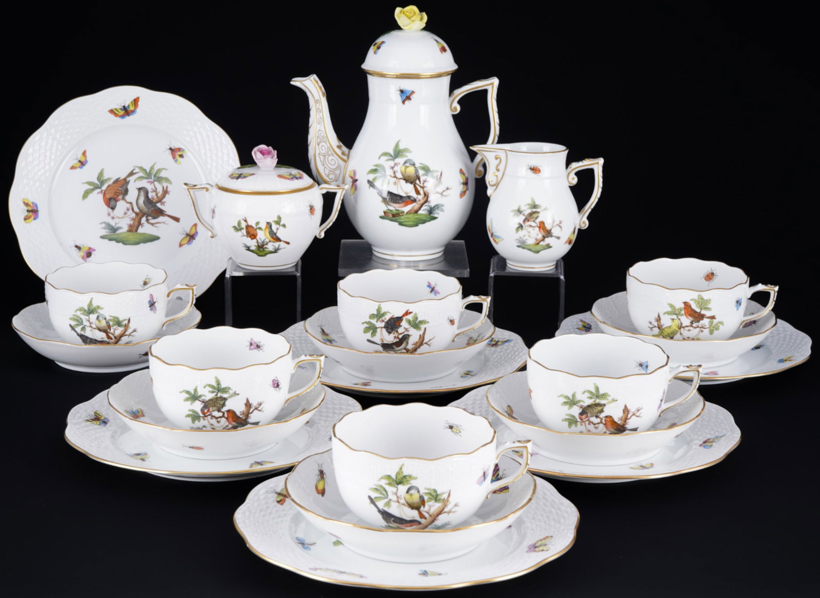 Herend Rothschild tea service for 6 persons, (1 of 6)