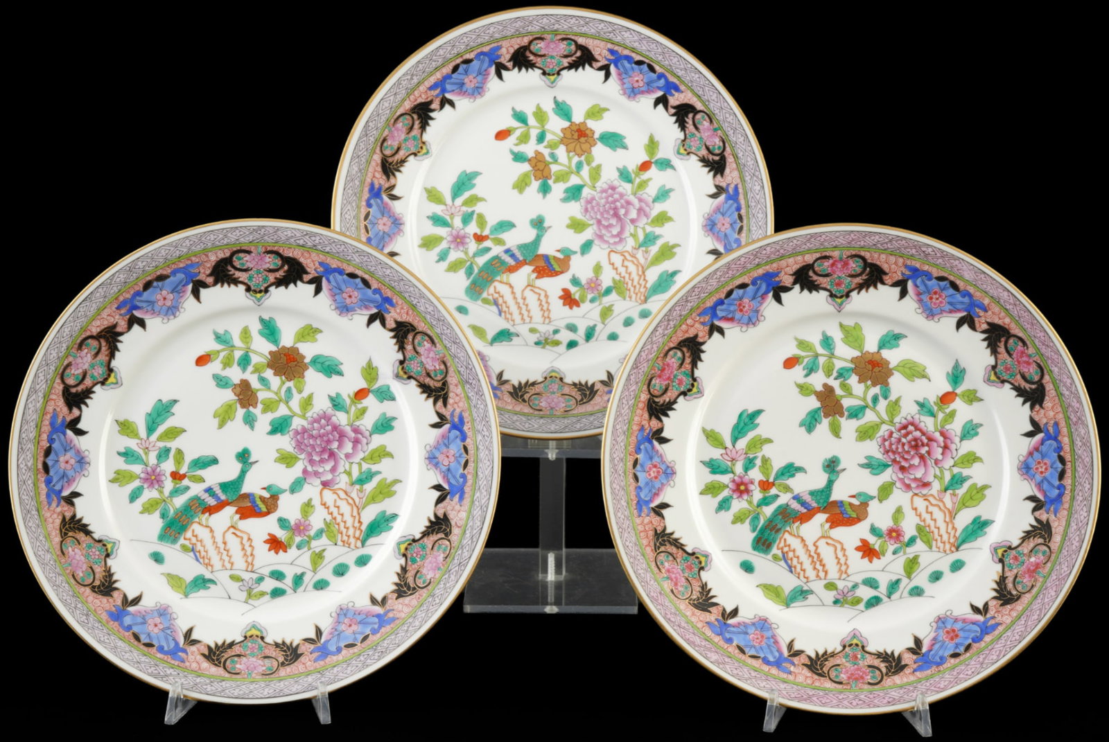 Herend Paon de Peking 3 dinner plates 2525, (1 of 3)