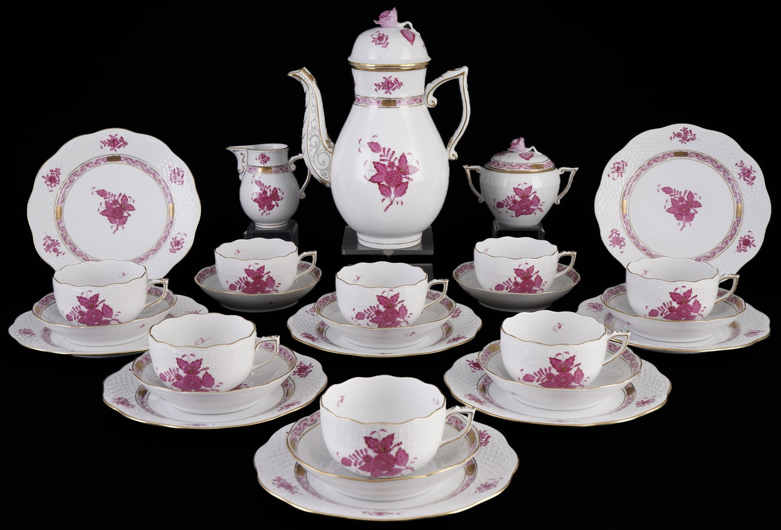 Herend Apponyi Purple tea service for 8 persons, (1 of 5)