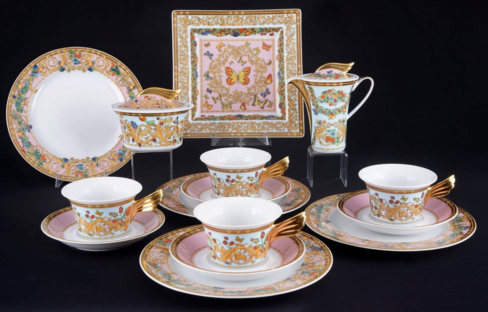 Rosenthal Versace Le Jardin de Versace tea set for 4 persons, (1 of 5)